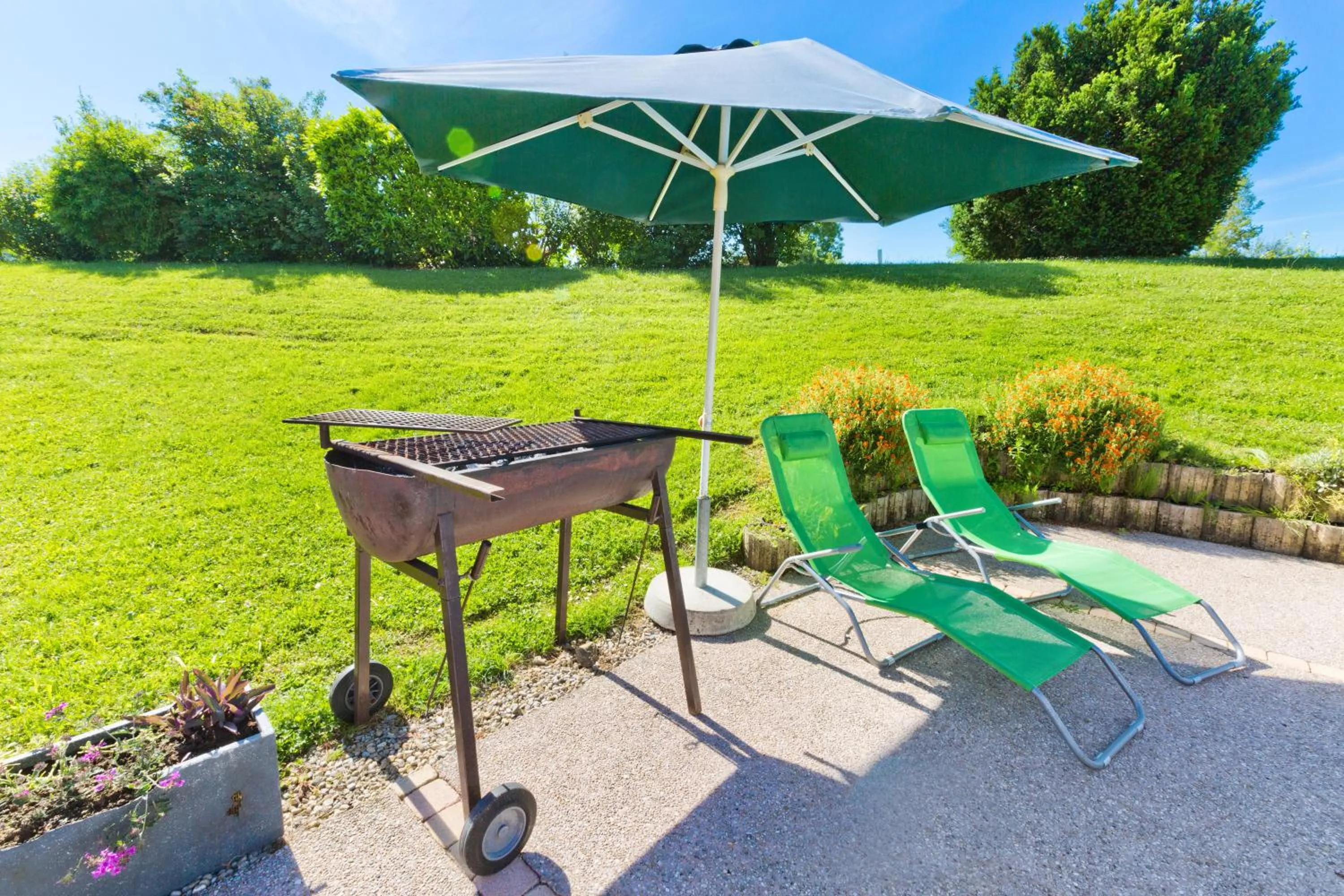 BBQ facilities in Logis Albhotel Grill