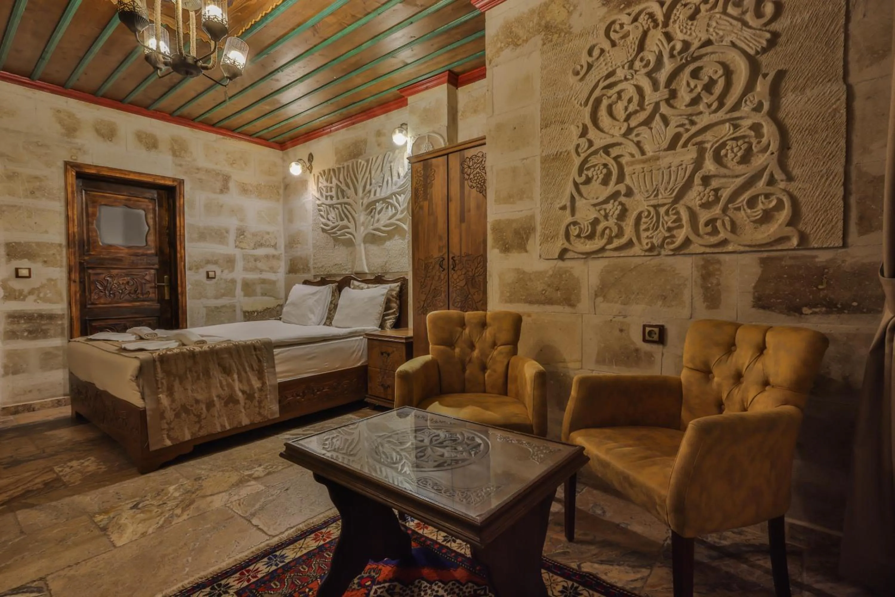 Seating area in Feel Cappadocia Stone House