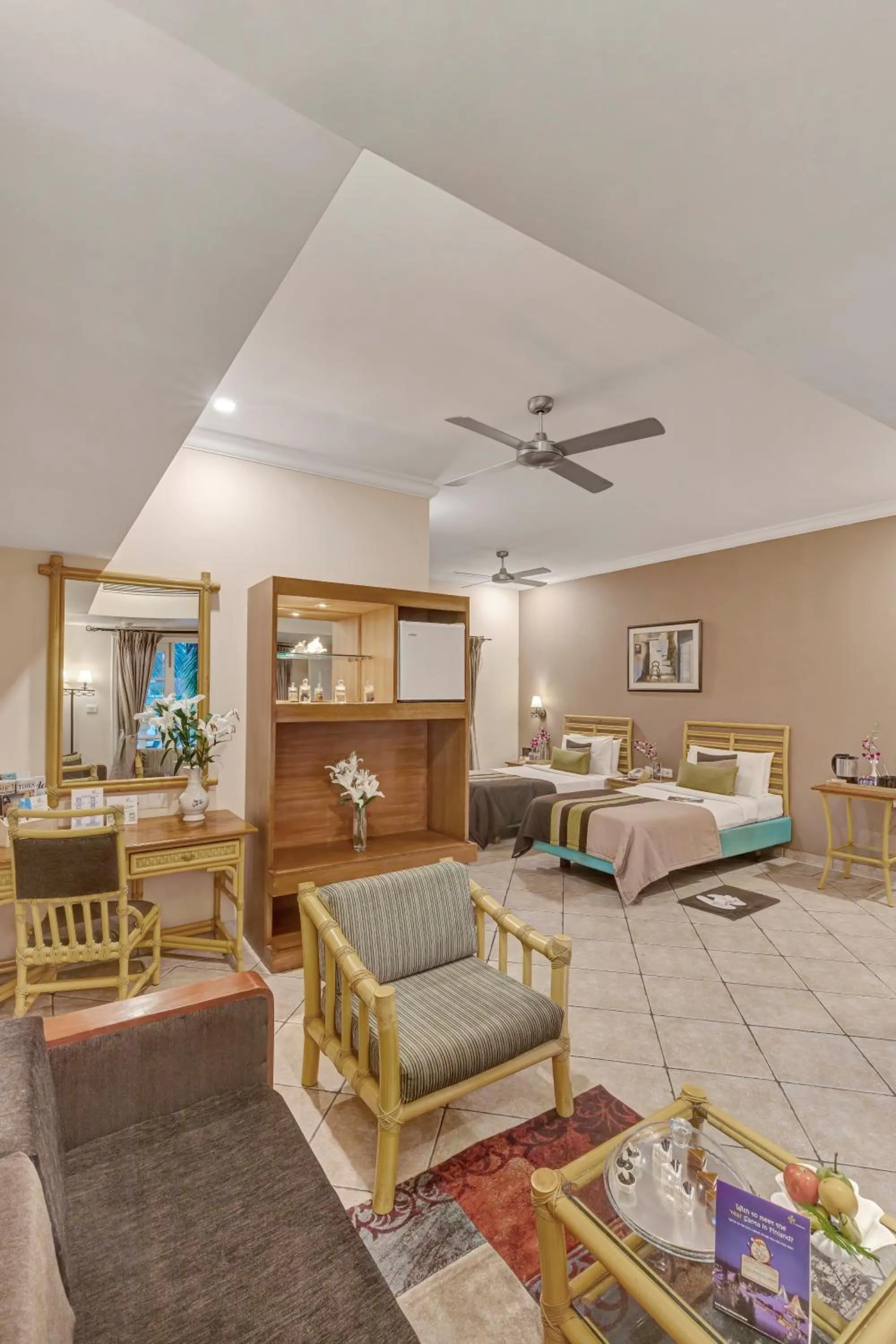 Living room, Bed in Club Mahindra Emerald Palms, Goa