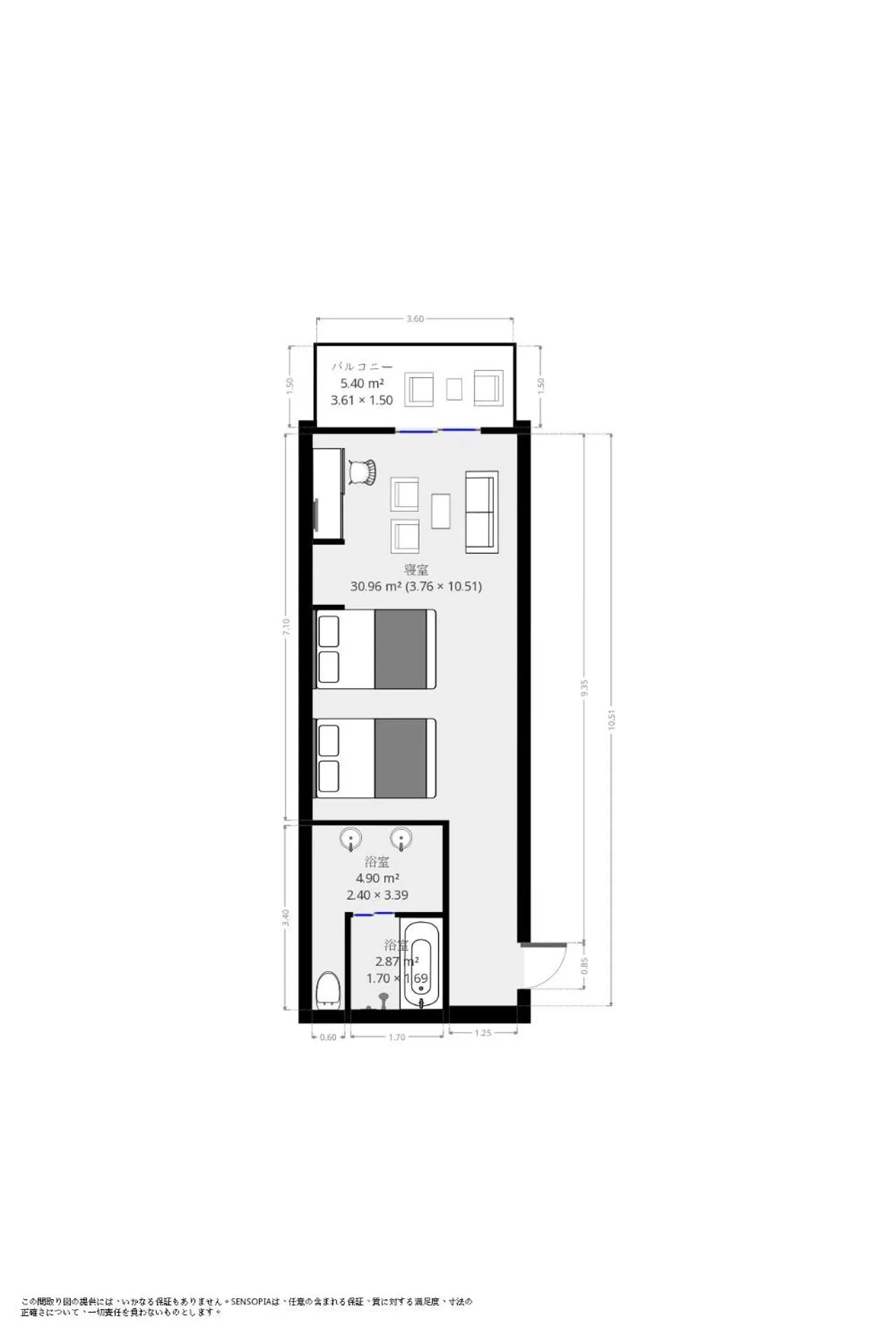 Floor plan in Hotel ZIZI Kyoto Gion