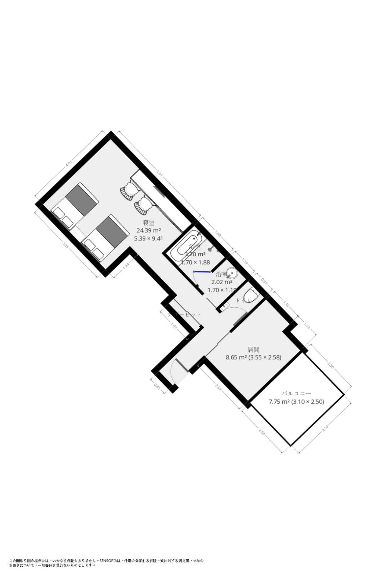 Floor plan in Hotel ZIZI Kyoto Gion