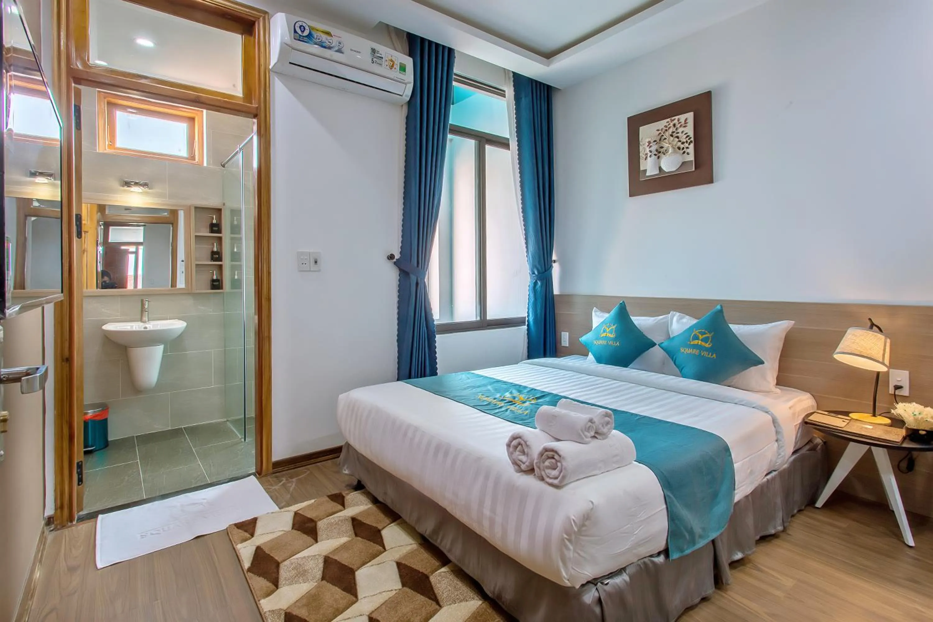 Bathroom, Bed in Square Villa Hoi An