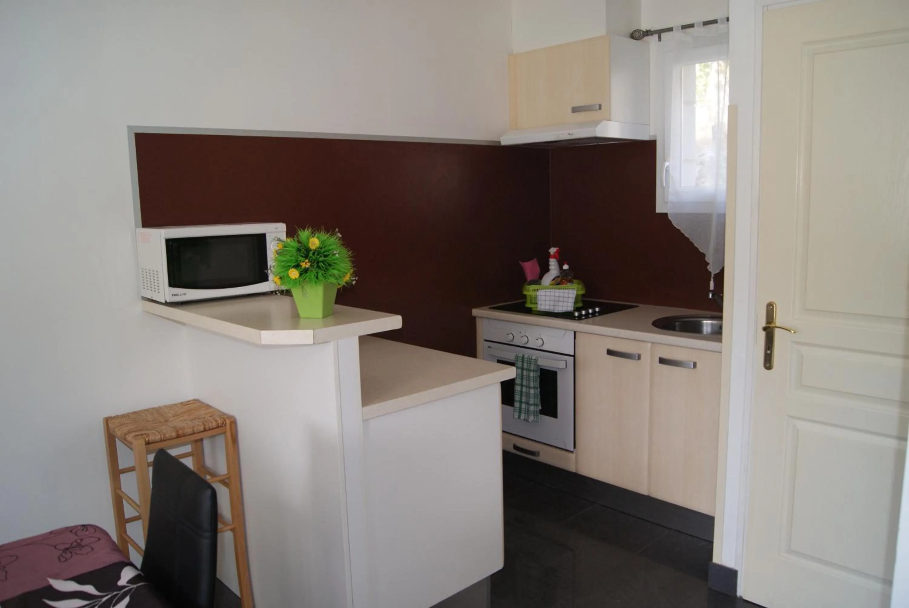 Kitchen or kitchenette in Appart'Hôtel Les Rochers
