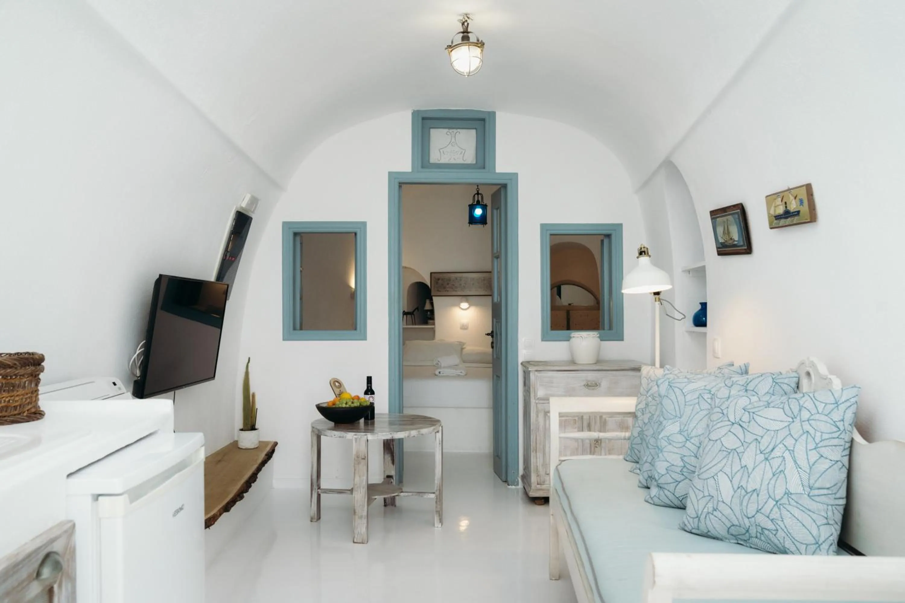 Living room in Nano Oia Villas