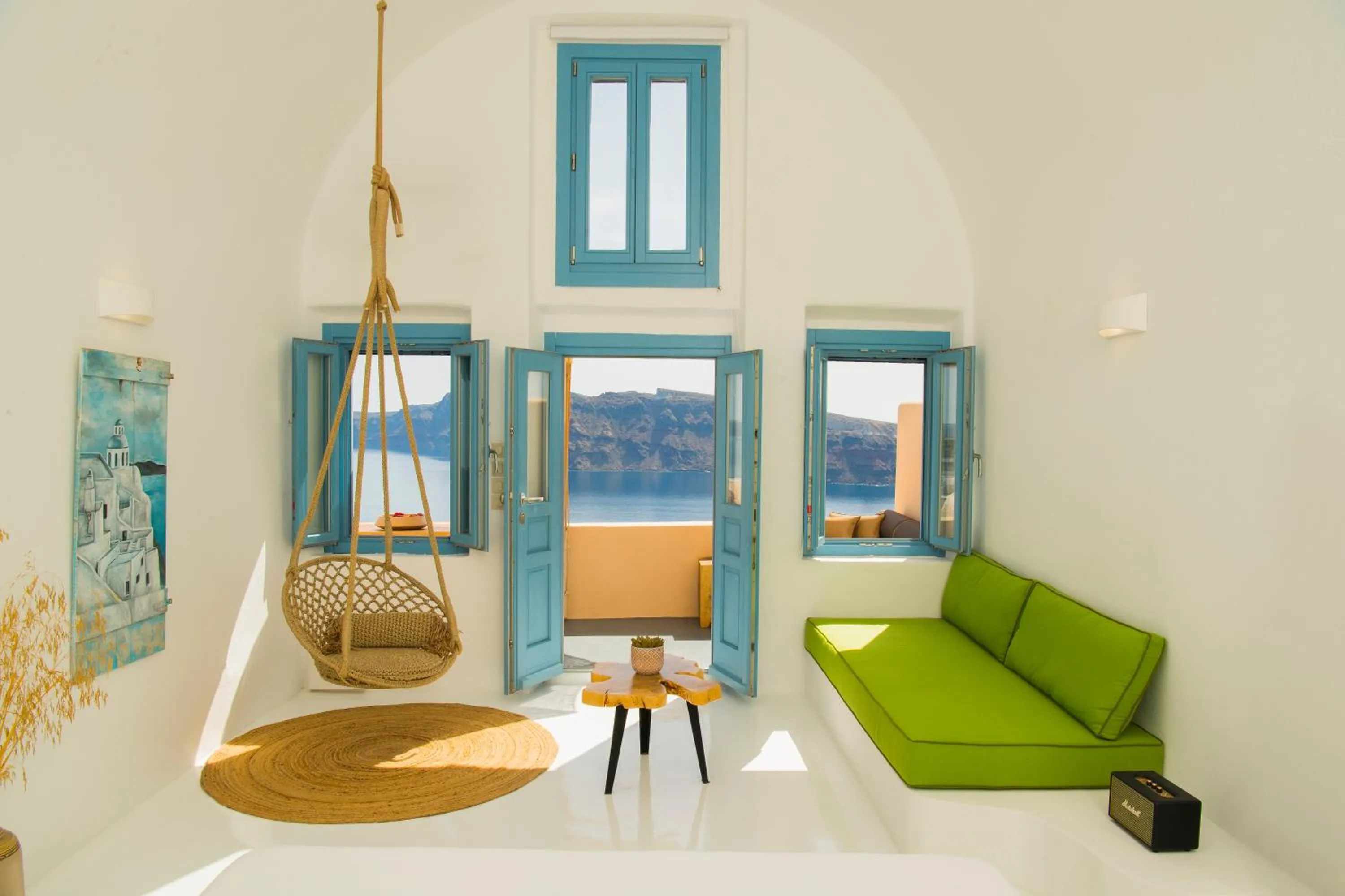 Living room in Nano Oia Villas