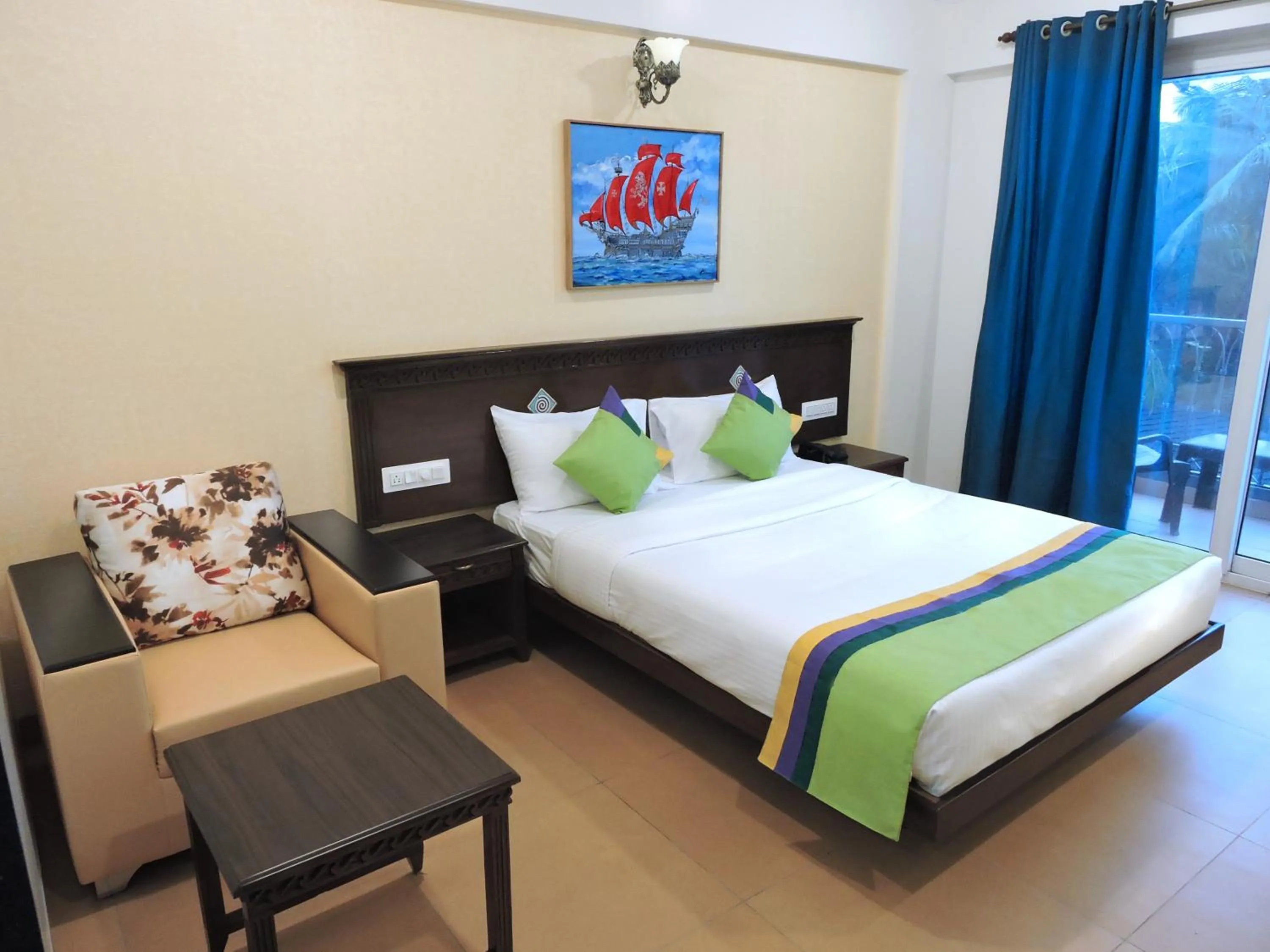Bedroom, Bed in Treebo Premium Dona Eliza, 700 Meters From Calangute Beach