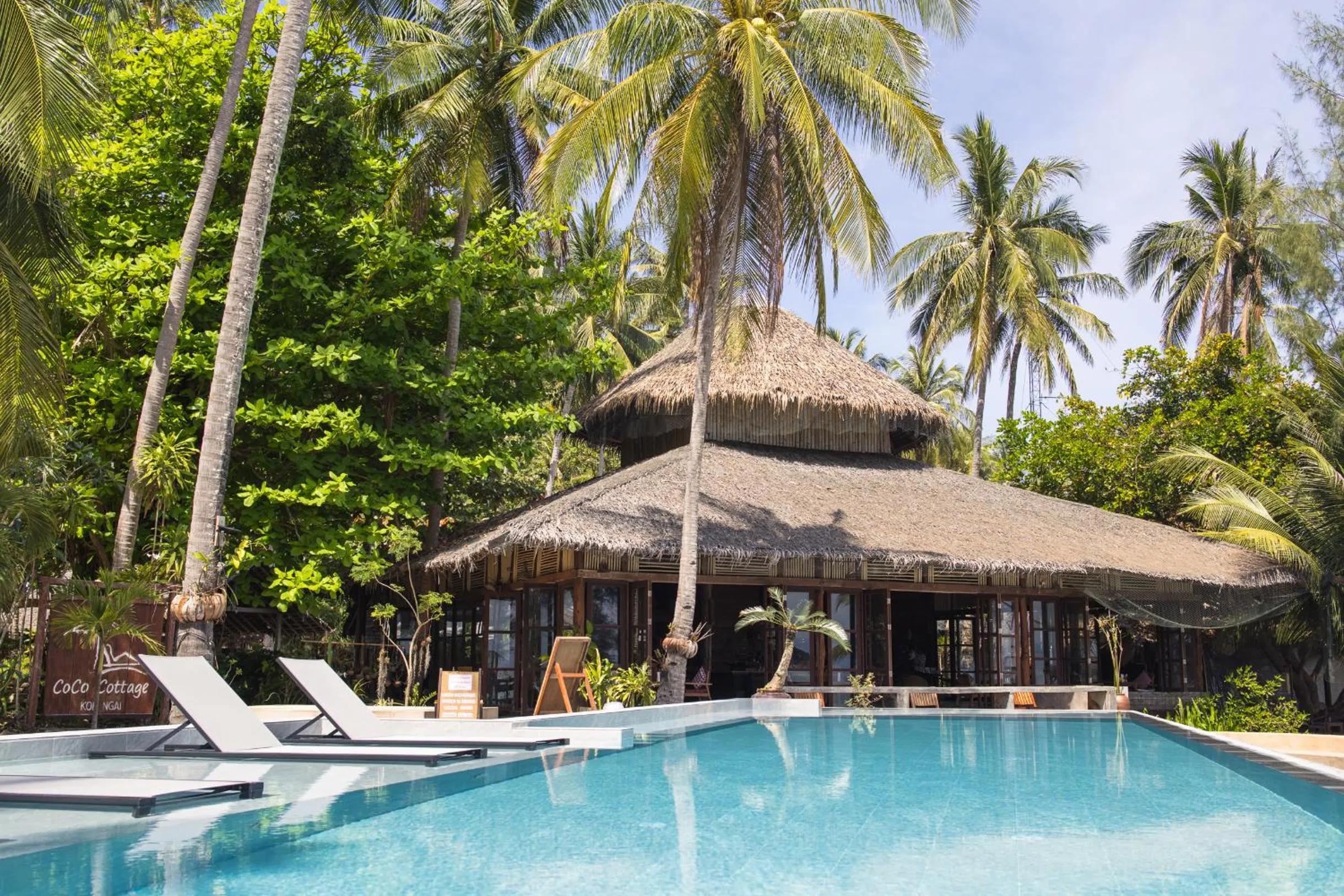 Pool view in Coco Cottage
