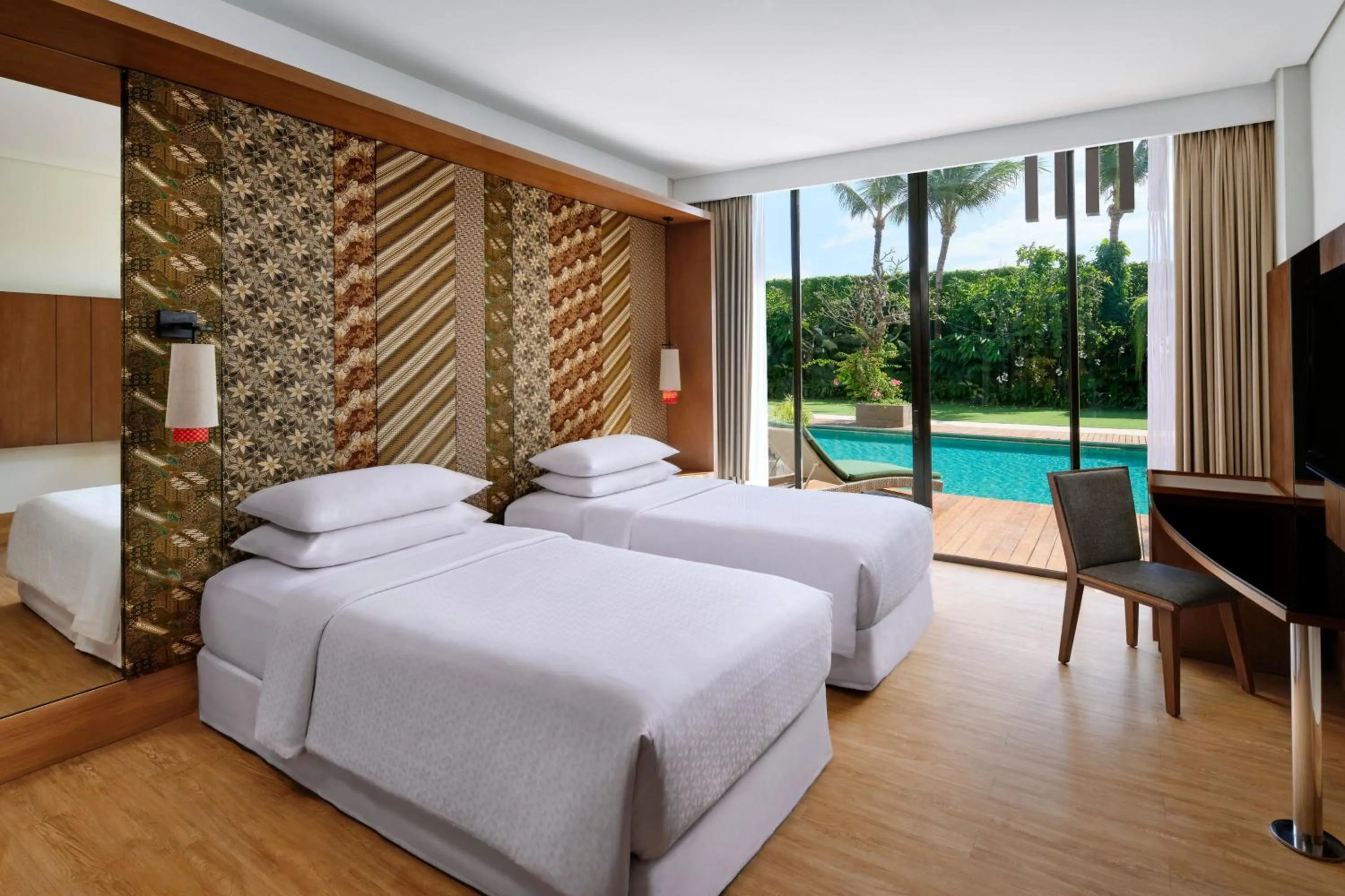 Swimming pool, Bed in Four Points by Sheraton Bali, Seminyak
