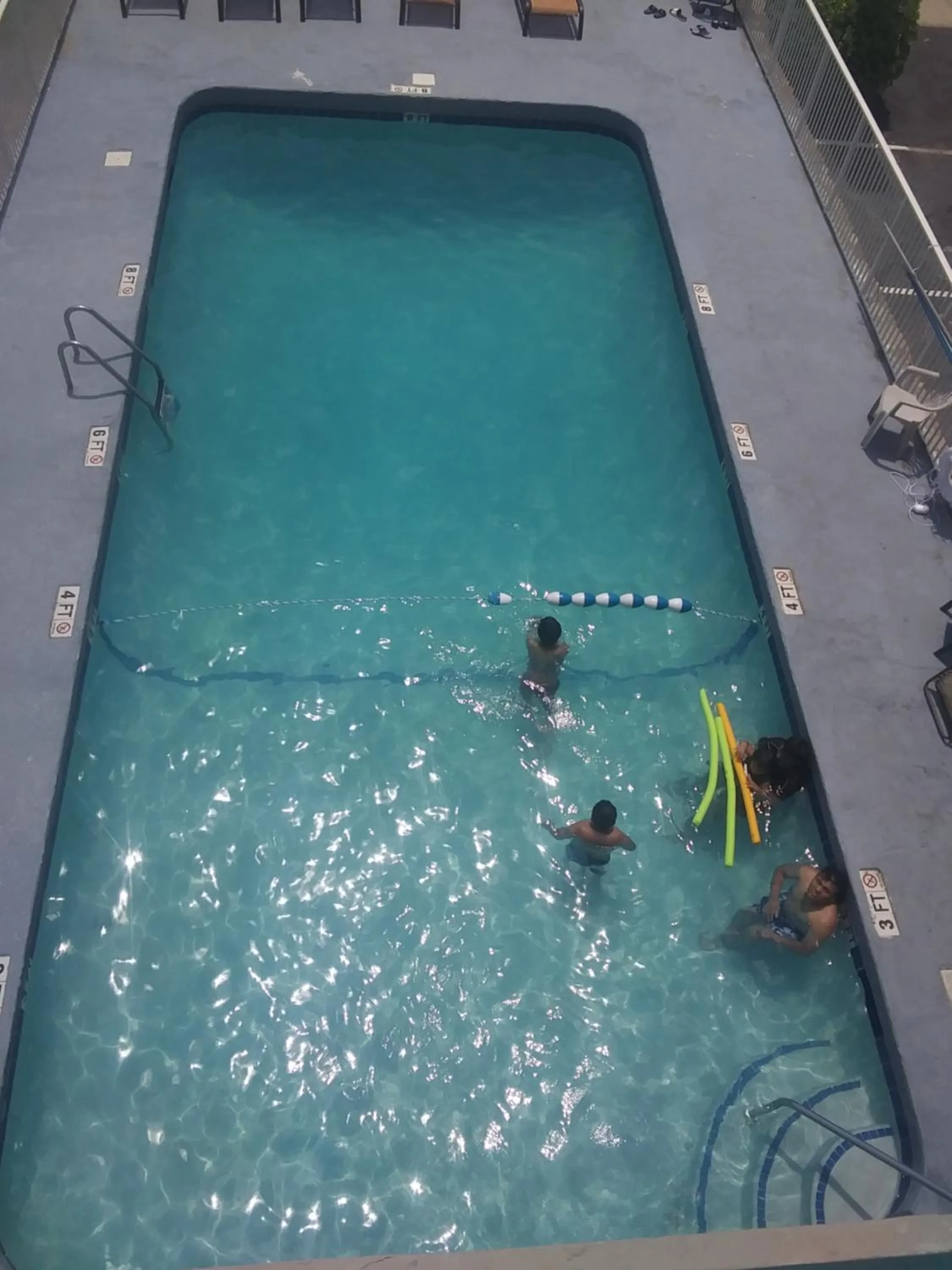 Pool view in The Virginian Motel