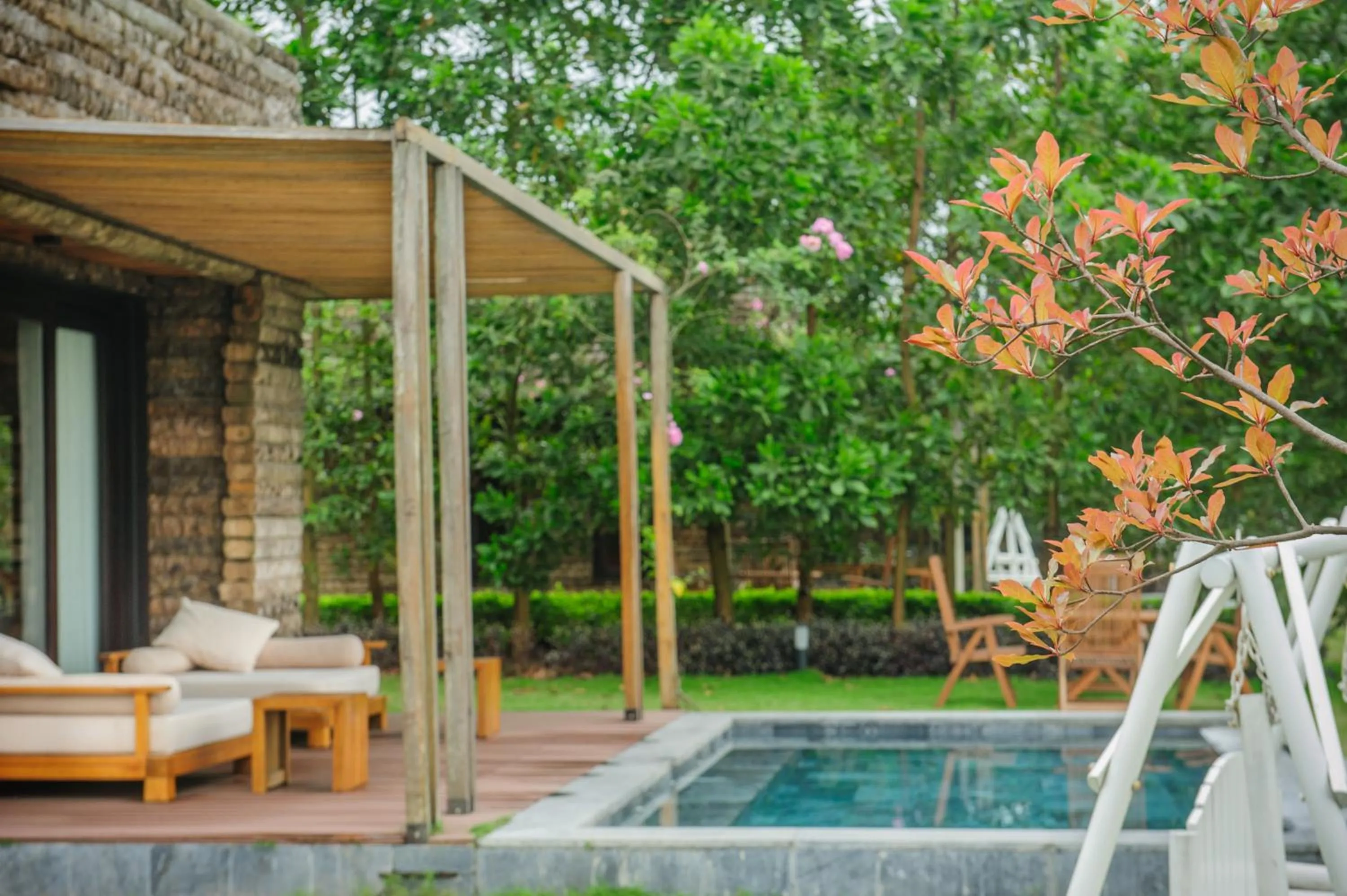 Seating area, Swimming Pool in Flamingo Dai Lai Resort