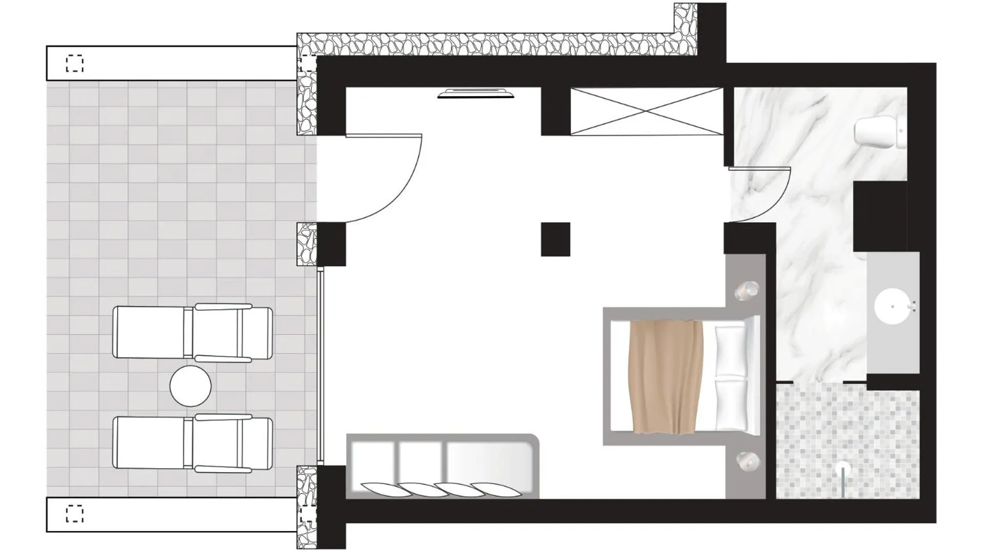 Bathroom in Mykonos Lolita, A Grecotel Resort to Live