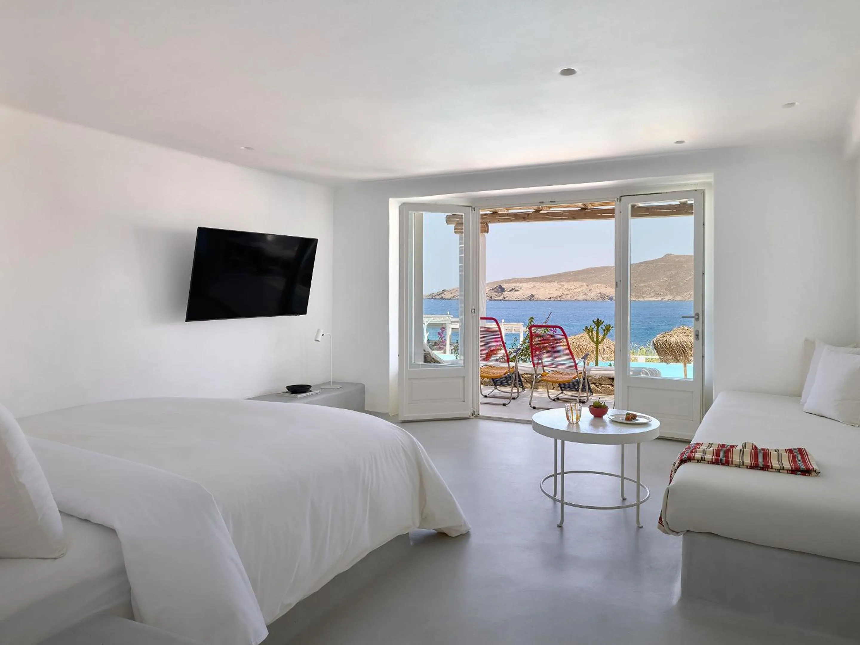 Bed in Mykonos Lolita, A Grecotel Resort to Live