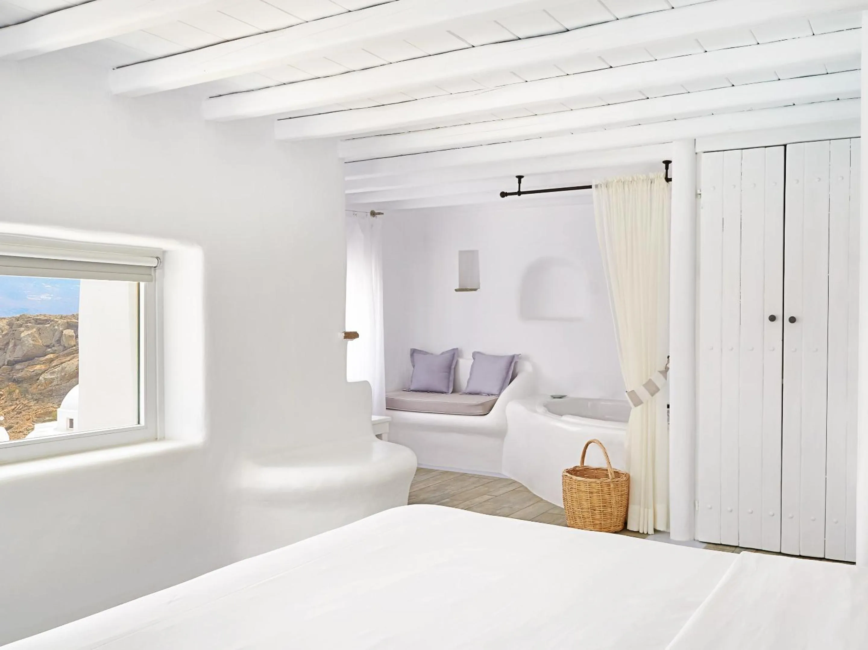 Bed in Mykonos Lolita, A Grecotel Resort to Live