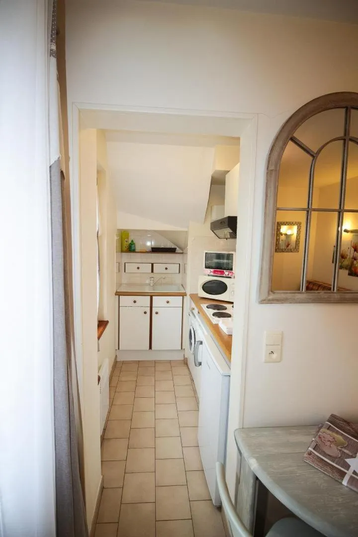 Kitchen or kitchenette in Hôtel Au Clos Paillé La Roche Posay