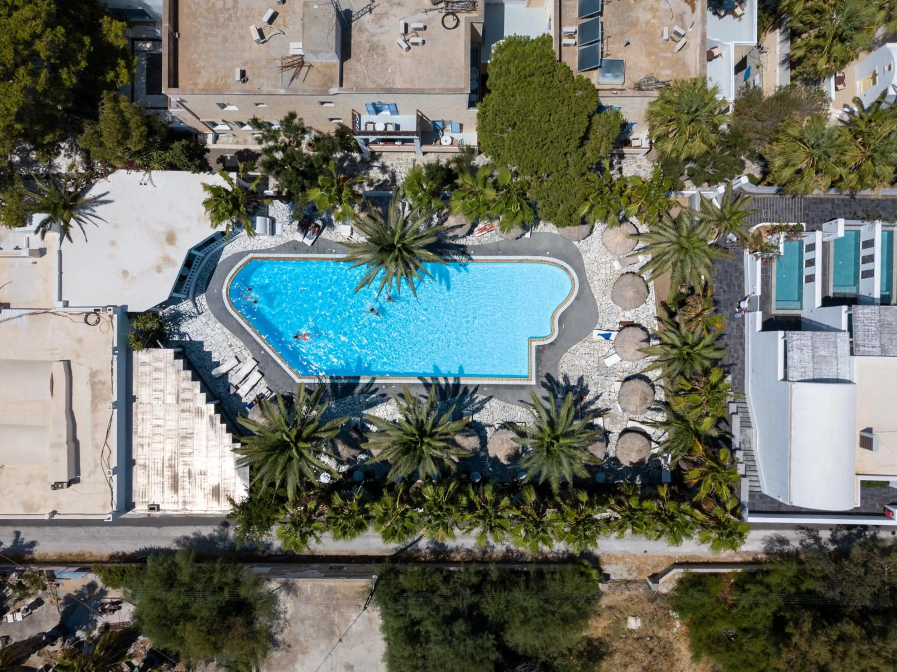 Pool view in Meltemi Village Hotel