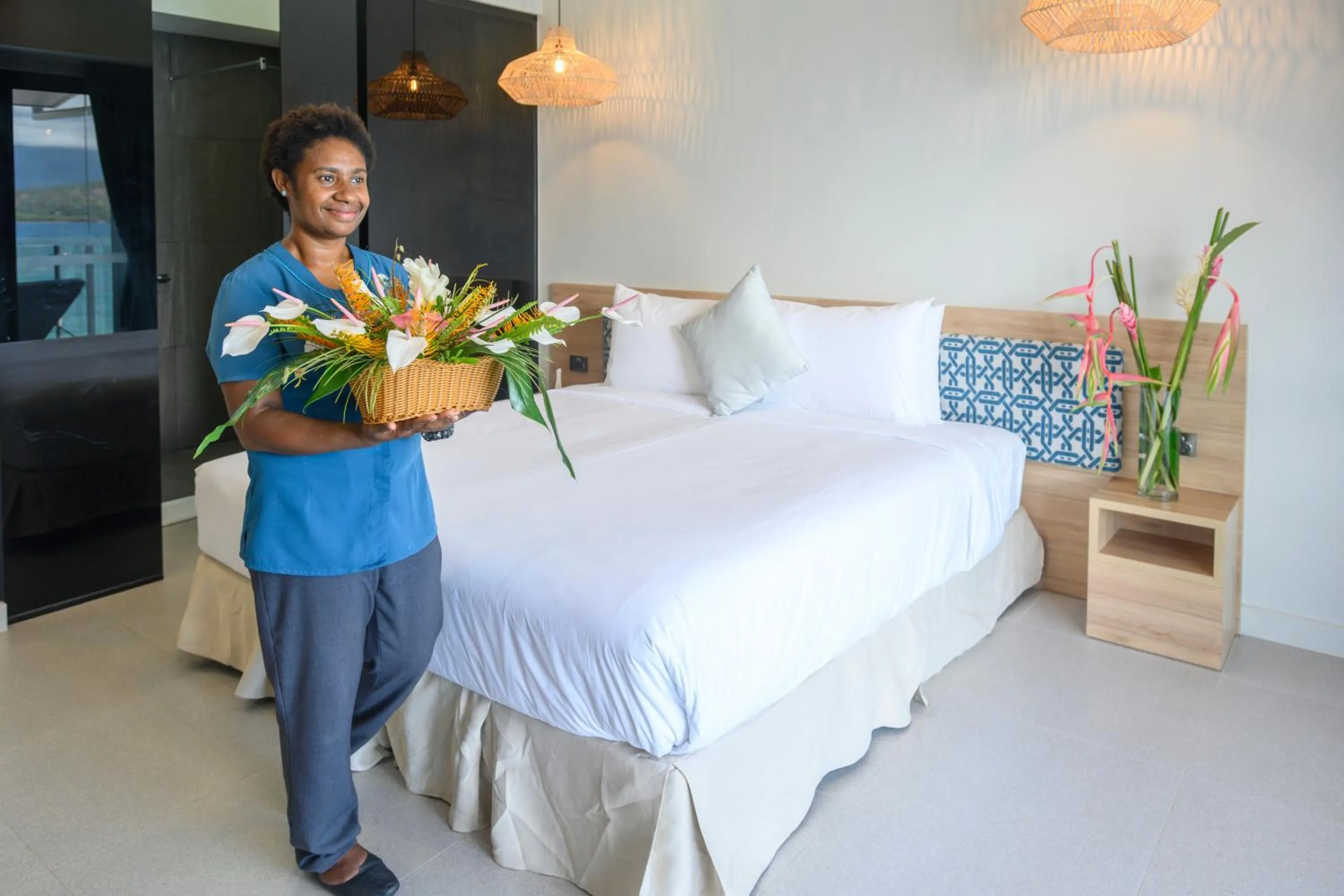 Bedroom, Bed in Loloata Island Resort