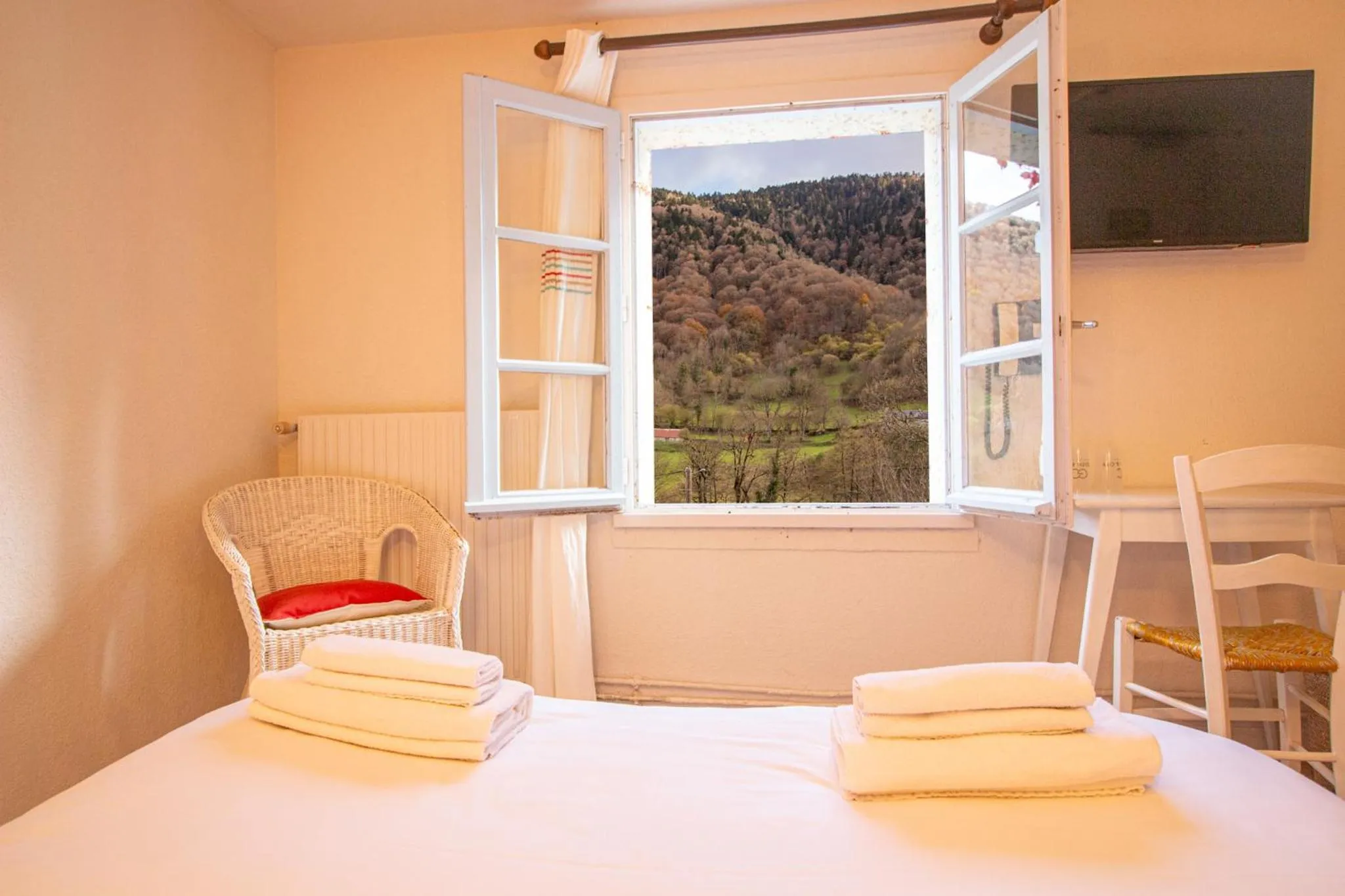Bedroom, Bed in Garden & City Bagnères-de-Bigorre - Domaine de Ramonjuan