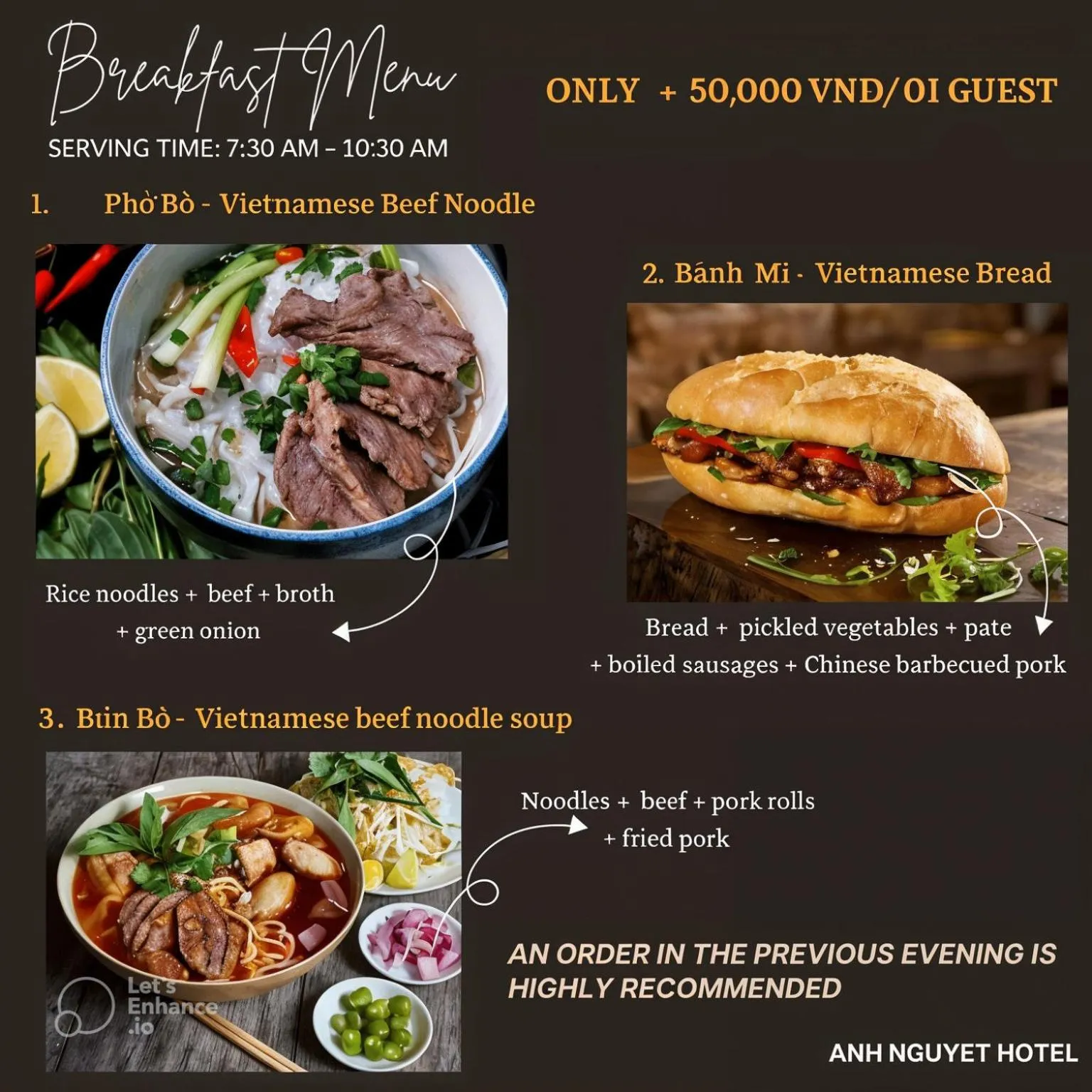 Breakfast in Anh Nguyet Da Nang Hotel