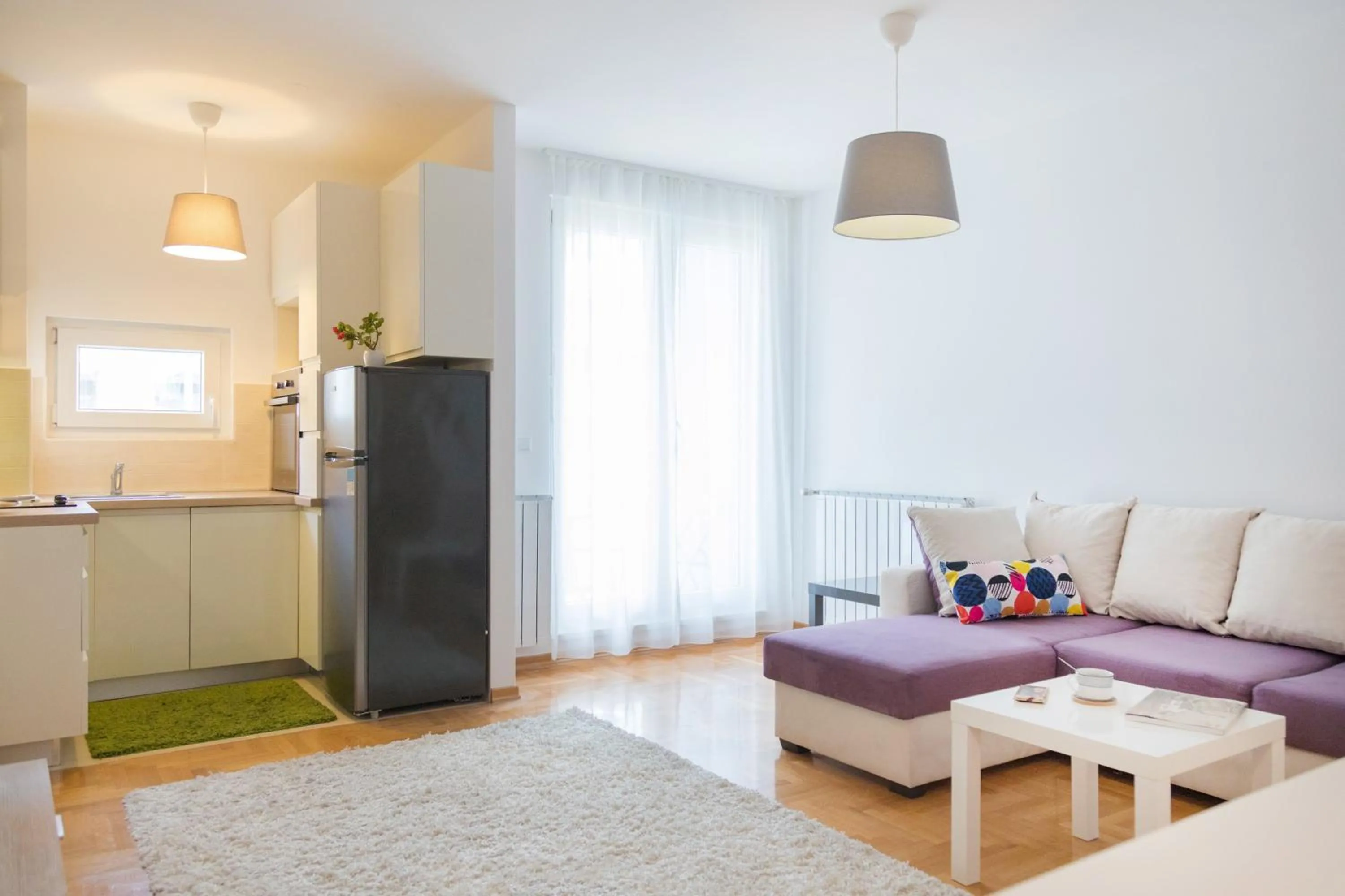 Kitchen or kitchenette in Cute and Sunny Studio in Zagreb with Balcony & Free Parking