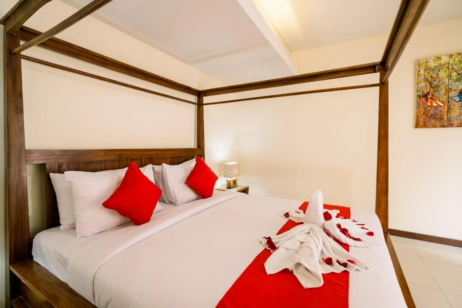 Bed in Taman Bali Villas Dewi Sri