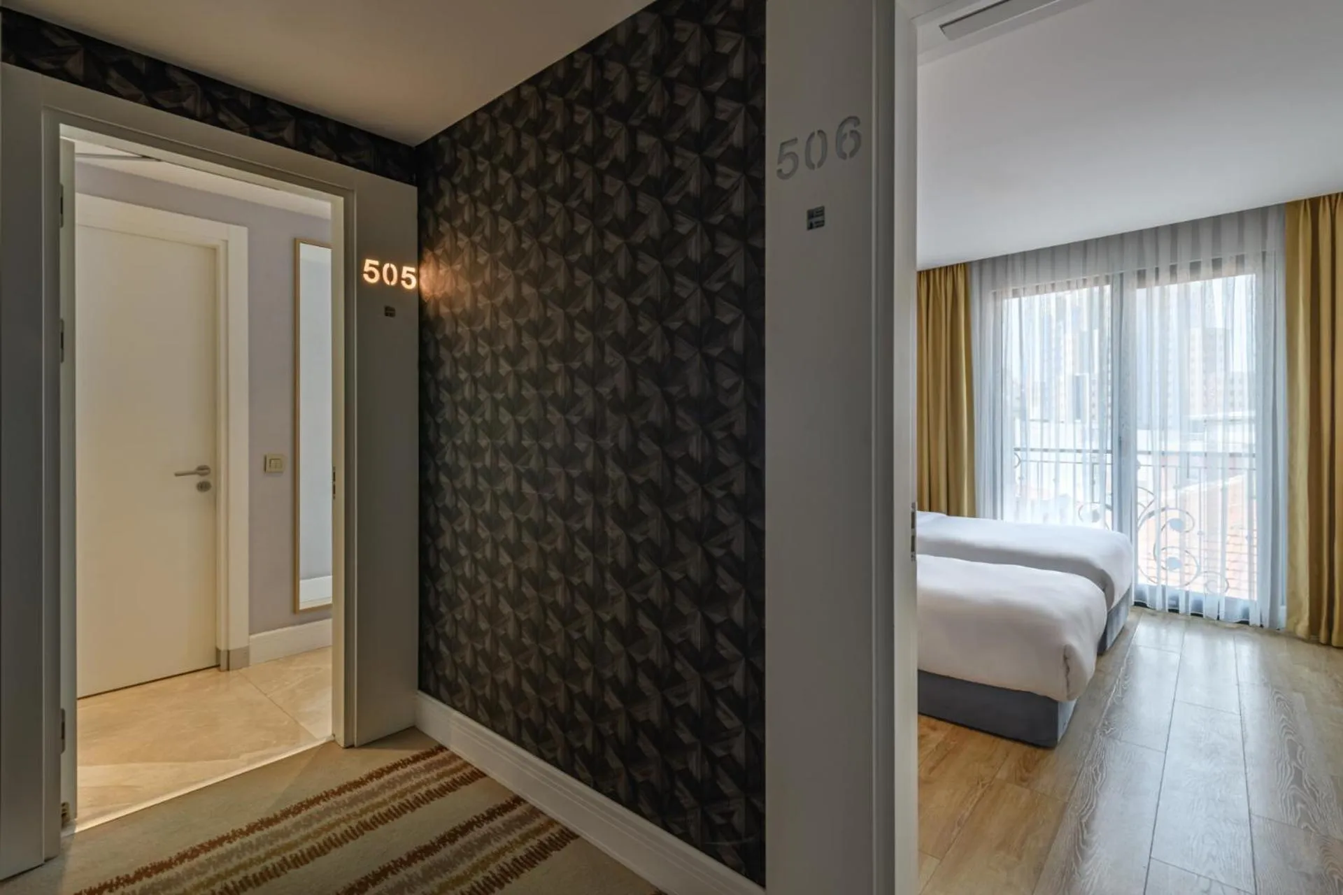 Decorative detail, Bed in Gleam Bomonti Hotel