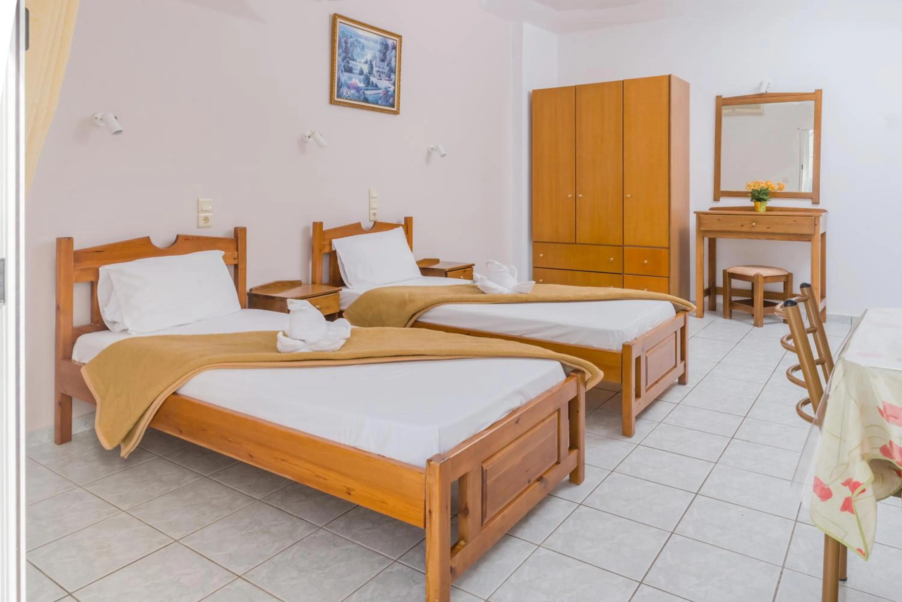Bed in Arsinoi Studios and Apartments