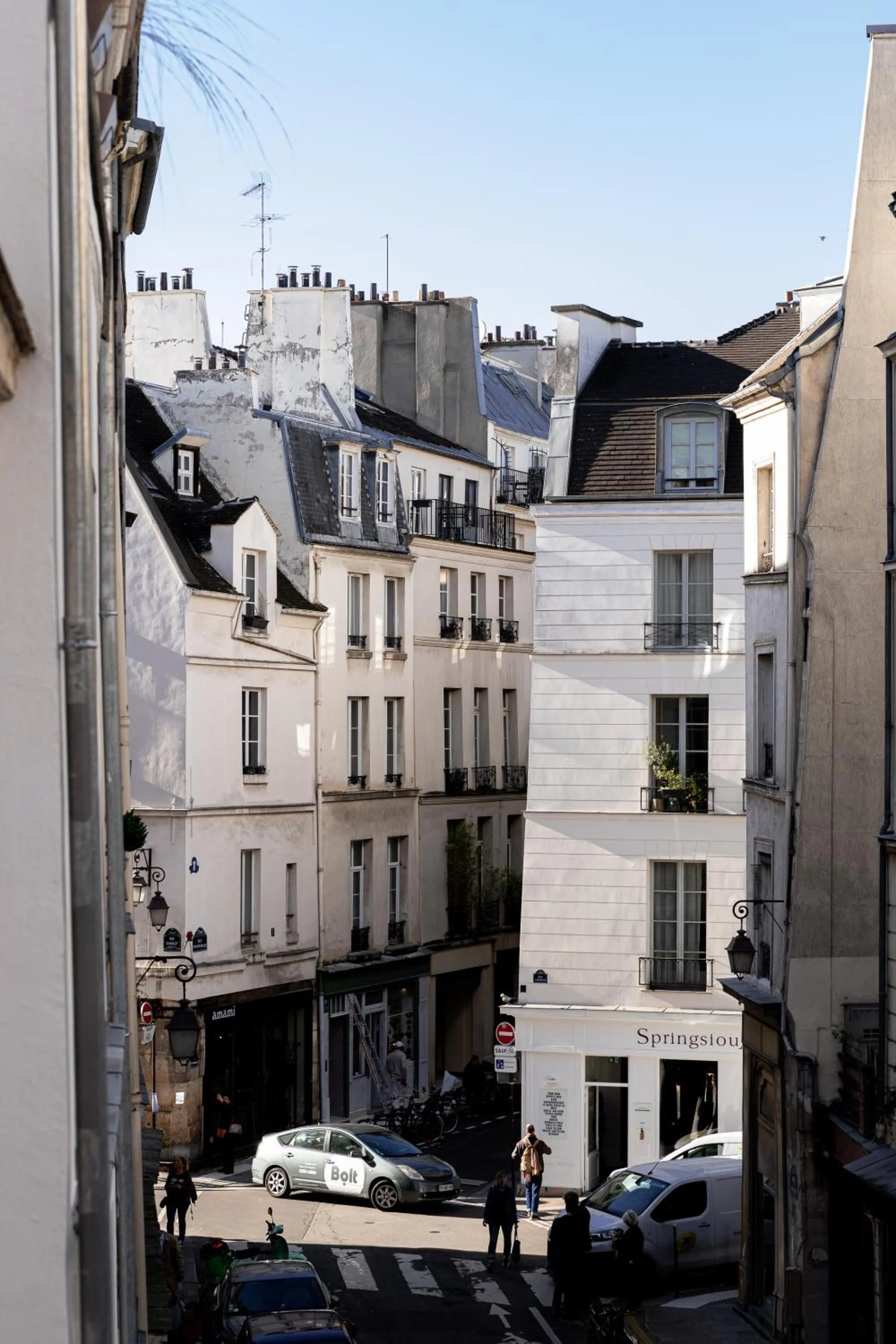 City view in Hôtel du Petit Moulin, Haute Couture hotel by Lacroix