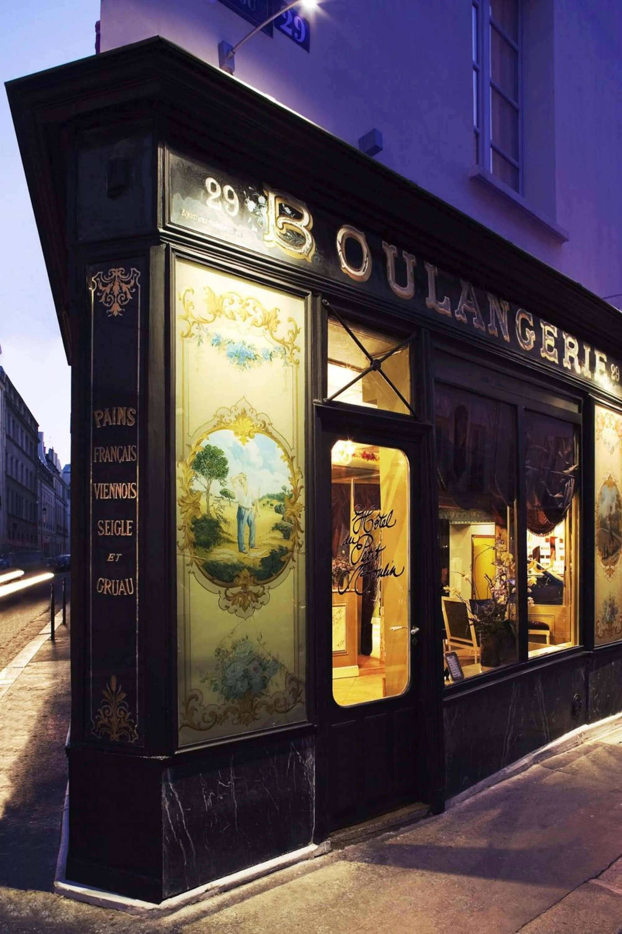 Facade/entrance in Hôtel du Petit Moulin, Haute Couture hotel by Lacroix