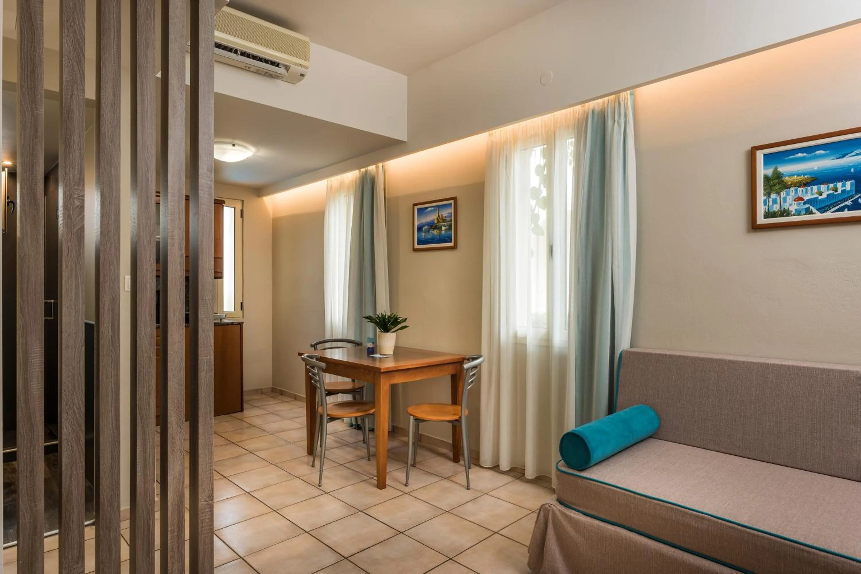 Seating area in Elotis Suites