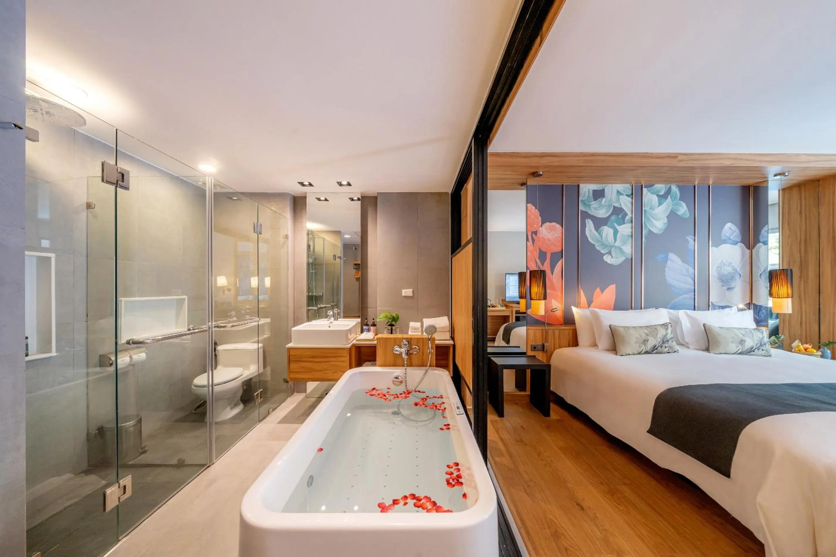 Bathroom, Bed in La Flora Khao Lak - SHA Extra Plus