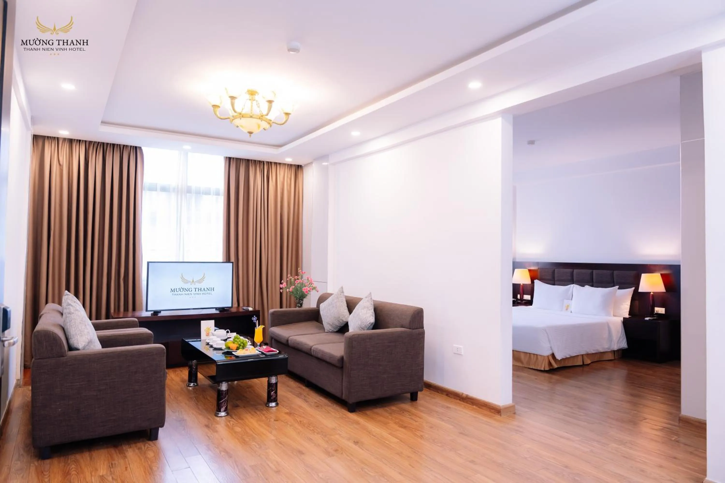 Living room, Bed in Muong Thanh Thanh Nien Vinh