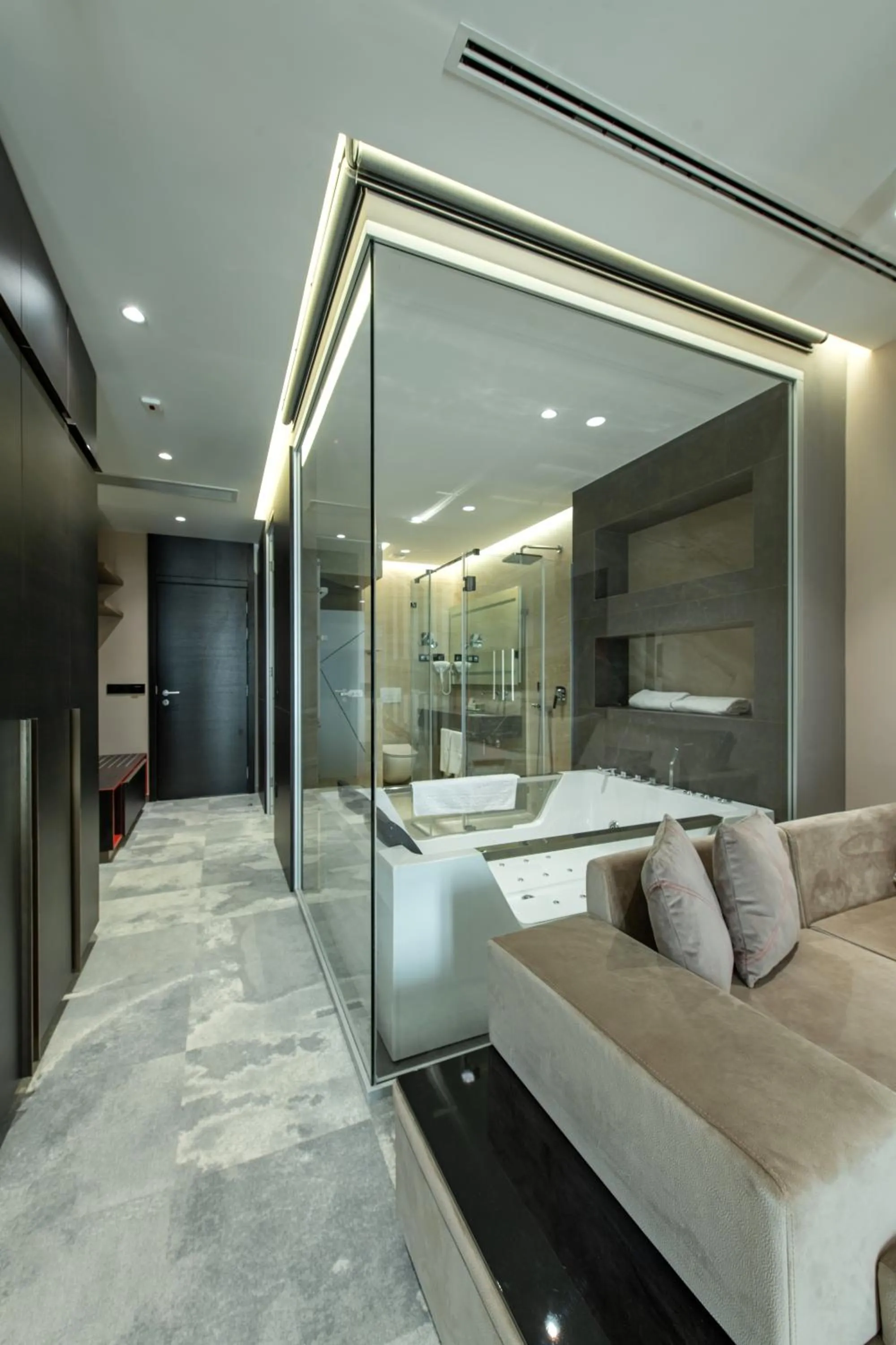 Bathroom, Bed in Hotel Ženeva Lux