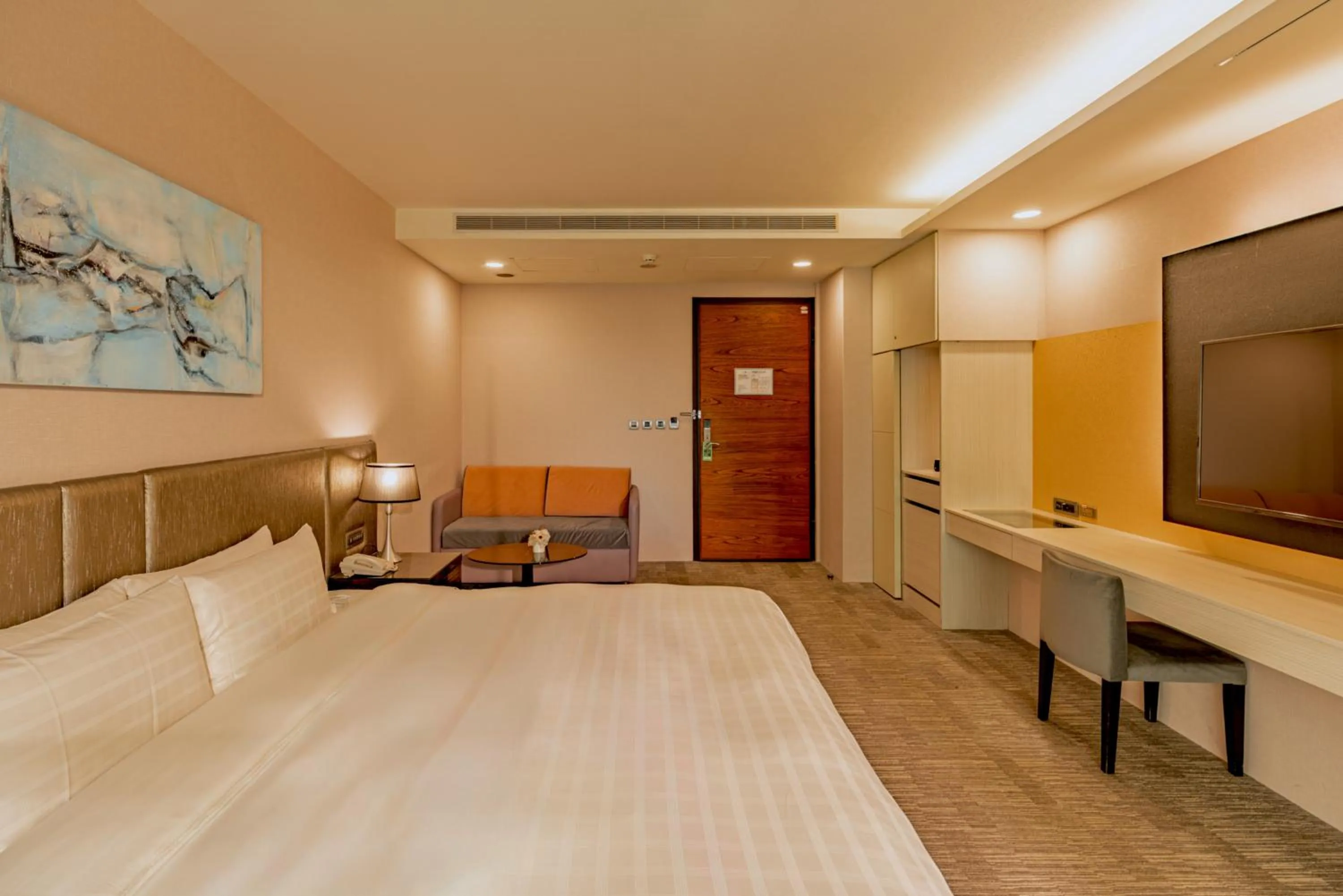 Bed in Hotel Geight Taipei