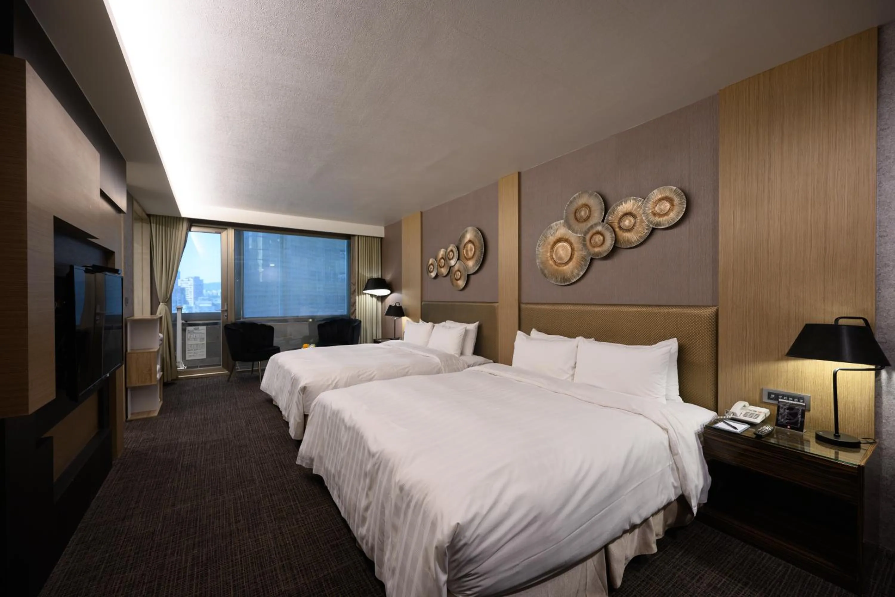 Bed in Hotel Geight Taipei