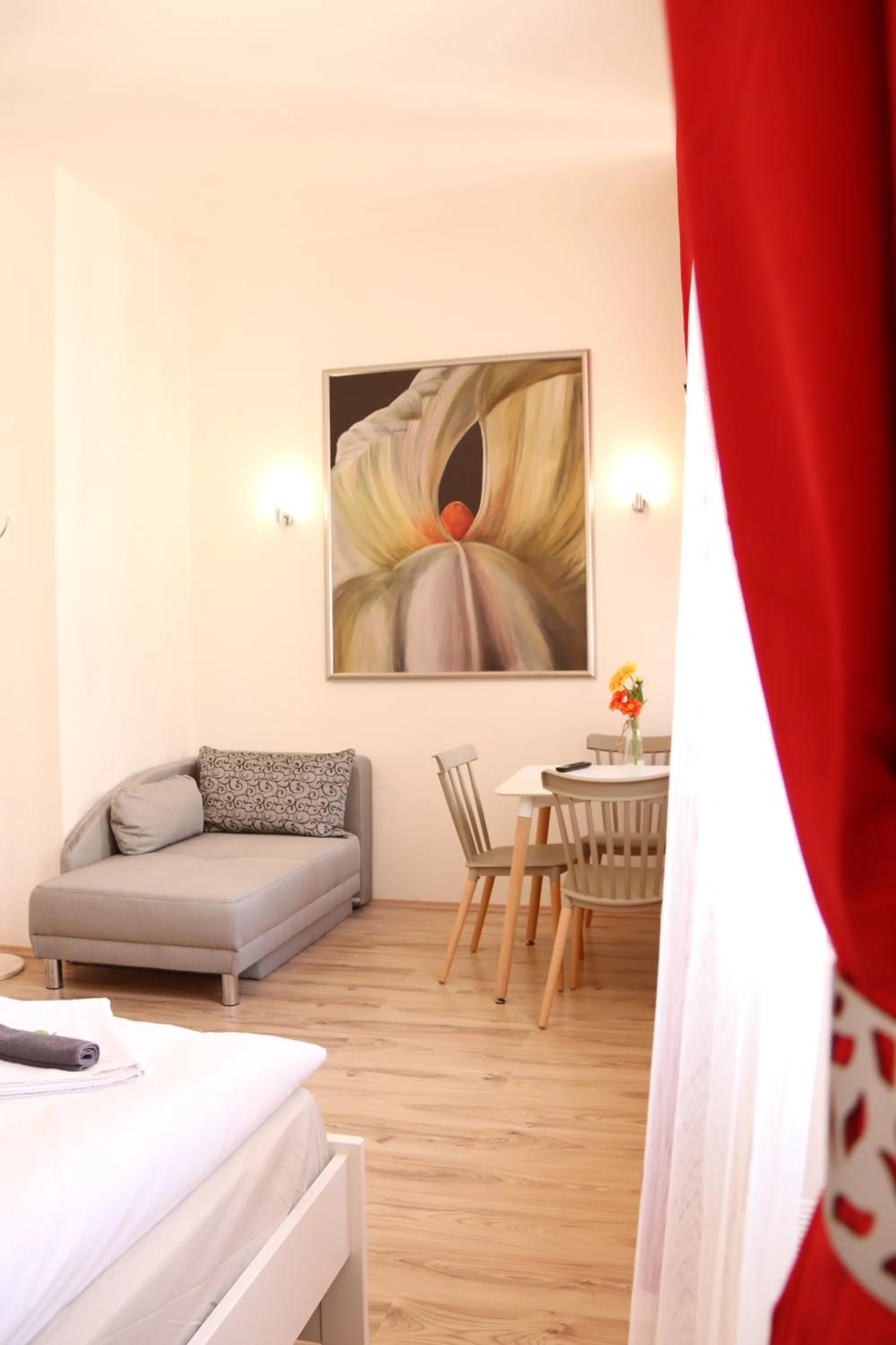 Seating area in Flowers apartments