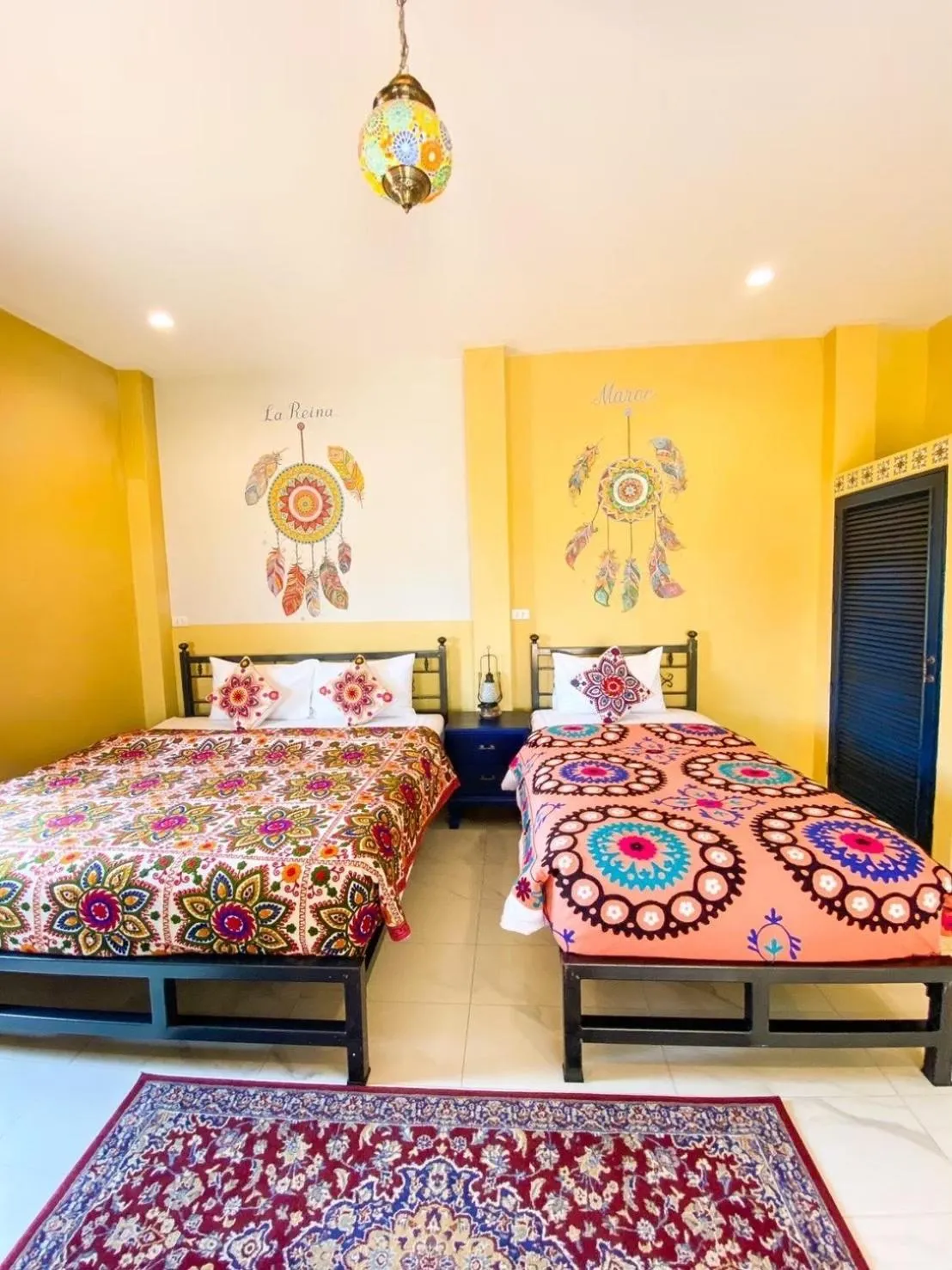 Bed in La Reina Maroc Hotel ปากช่อง เขาใหญ่