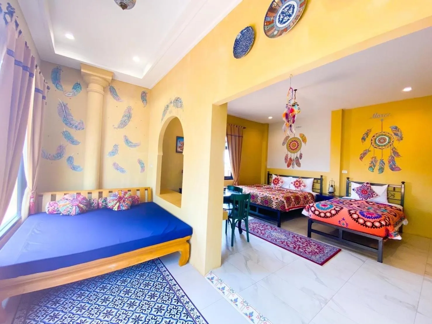 Bed in La Reina Maroc Hotel ปากช่อง เขาใหญ่