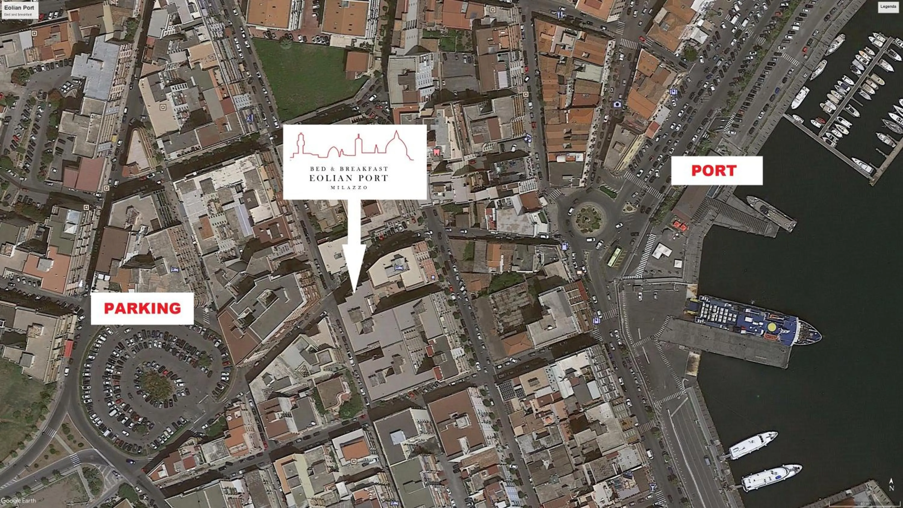 Bird's eye view in Eolian Port B&B