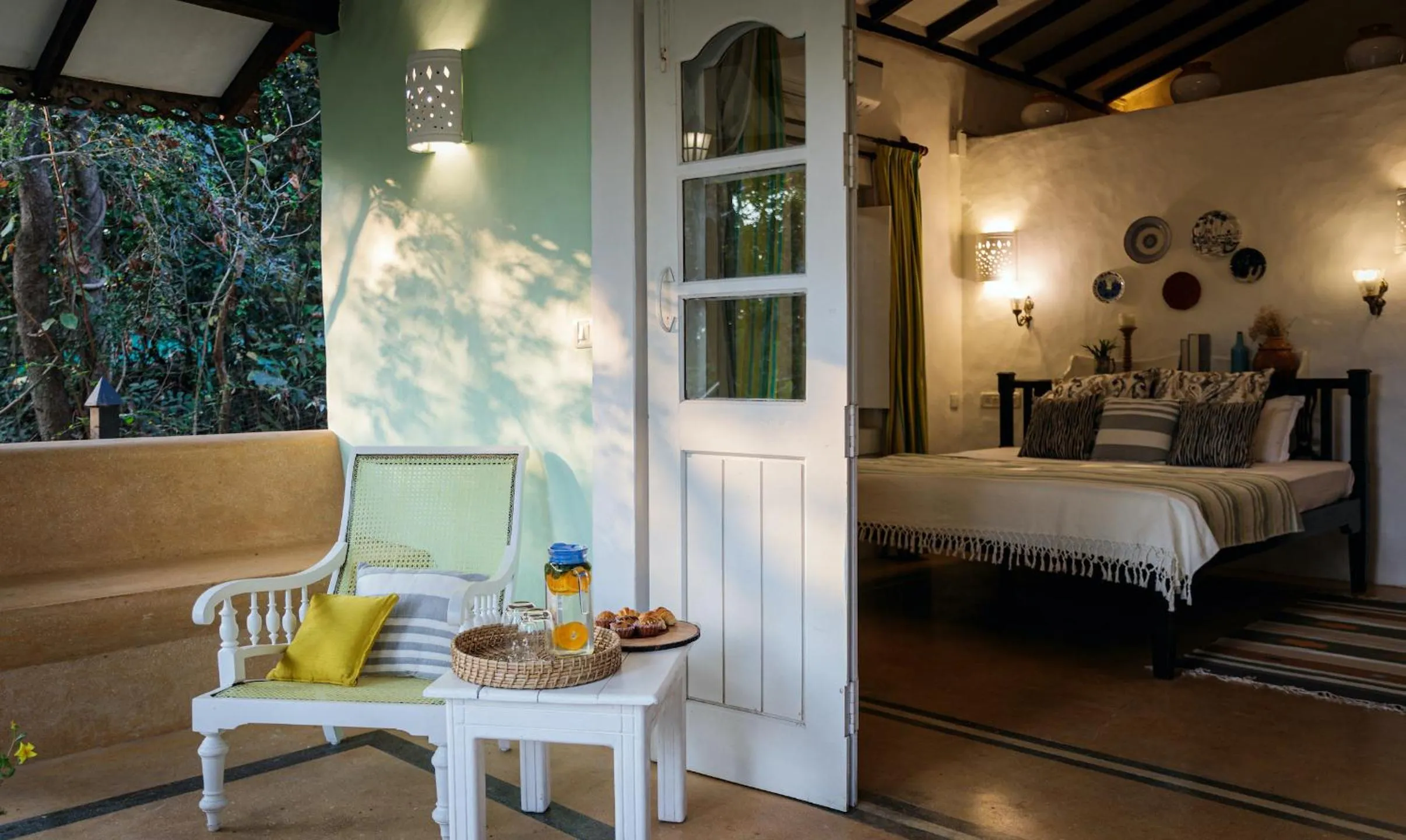 Patio, Bed in Wildflower Goa