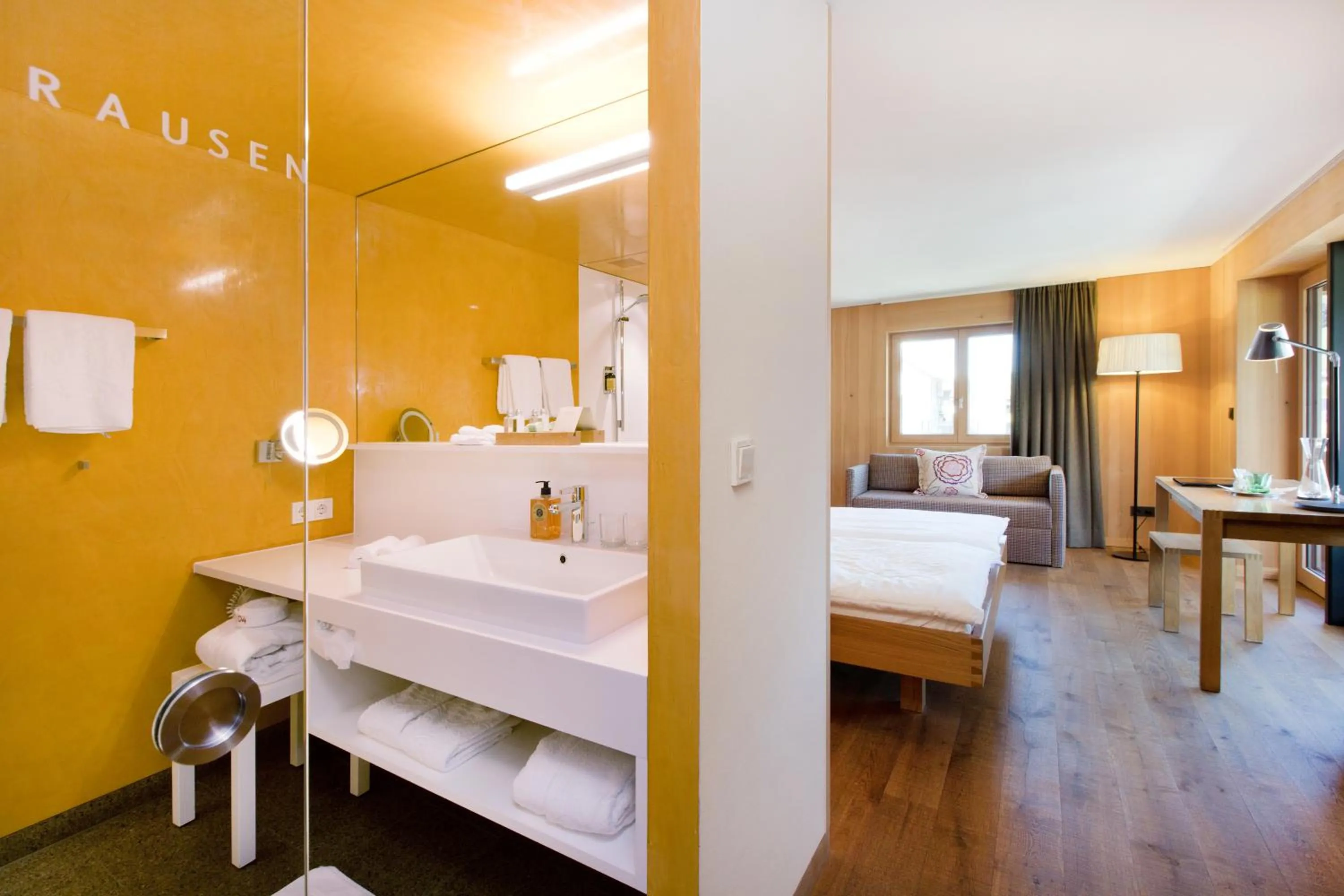 Bathroom, Bed in Krone Hittisau - Hotel & Restaurant im Bregenzerwald