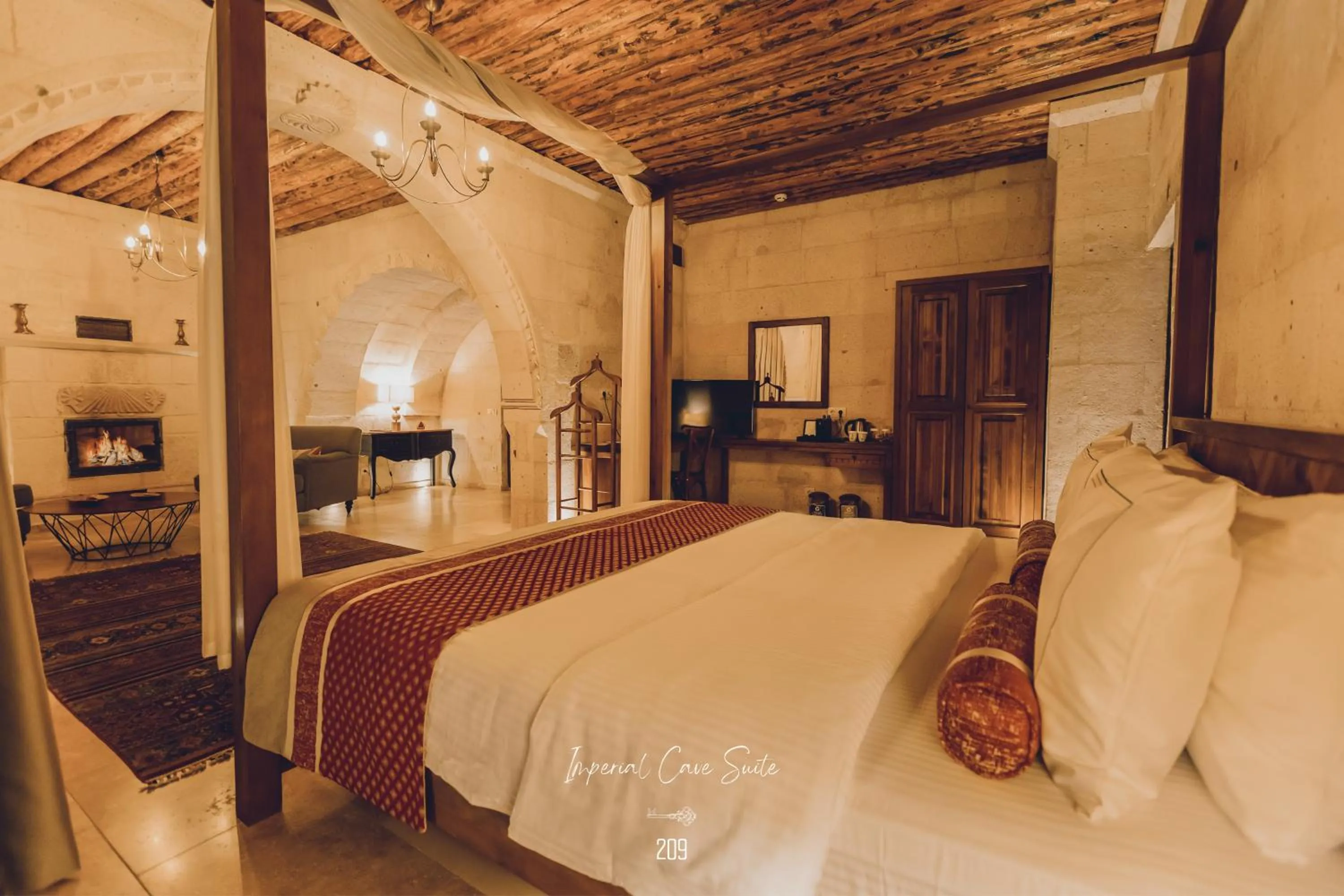 Swimming pool, Bed in Nino Cave Suites