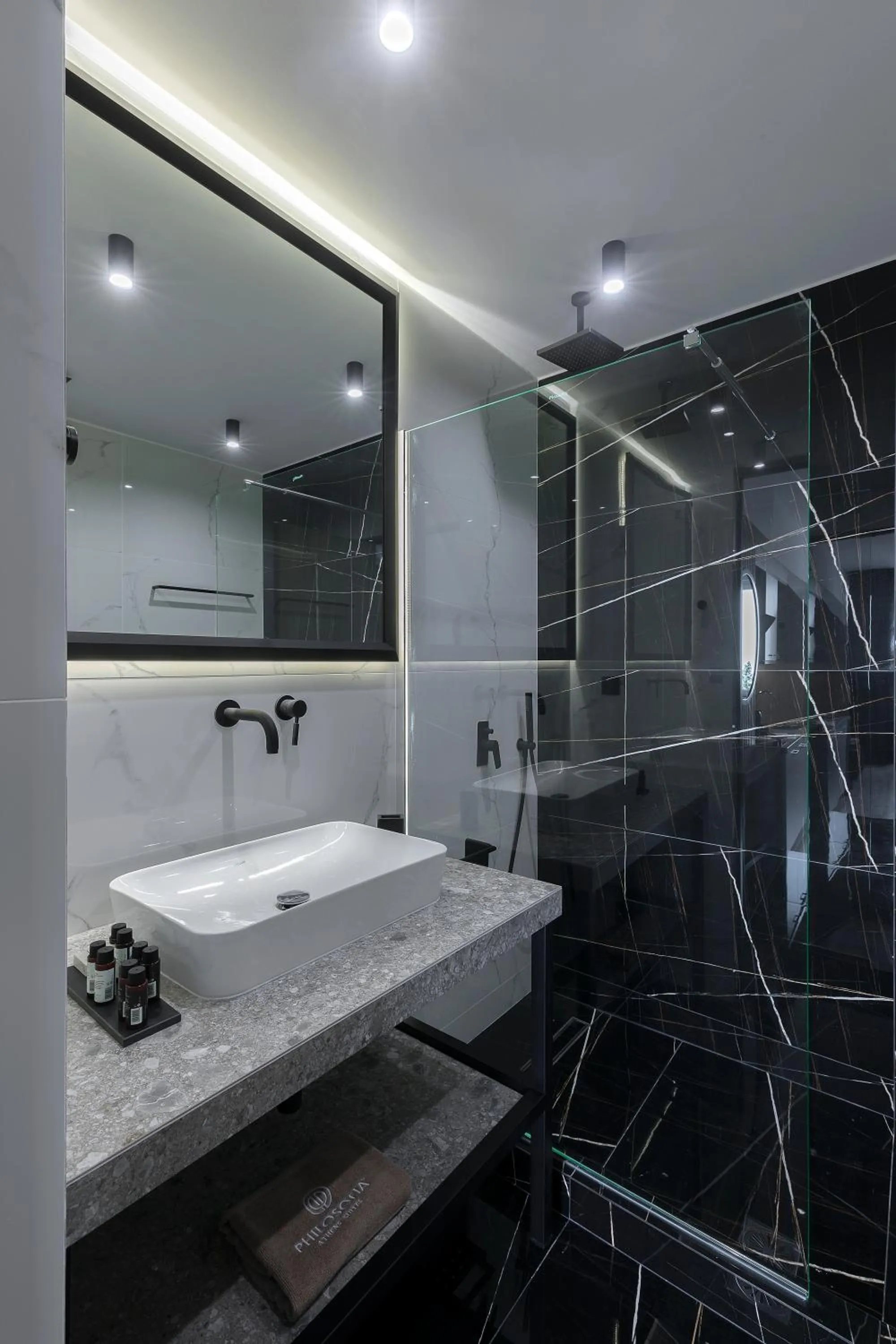 Shower in Philosofia Athens Suites