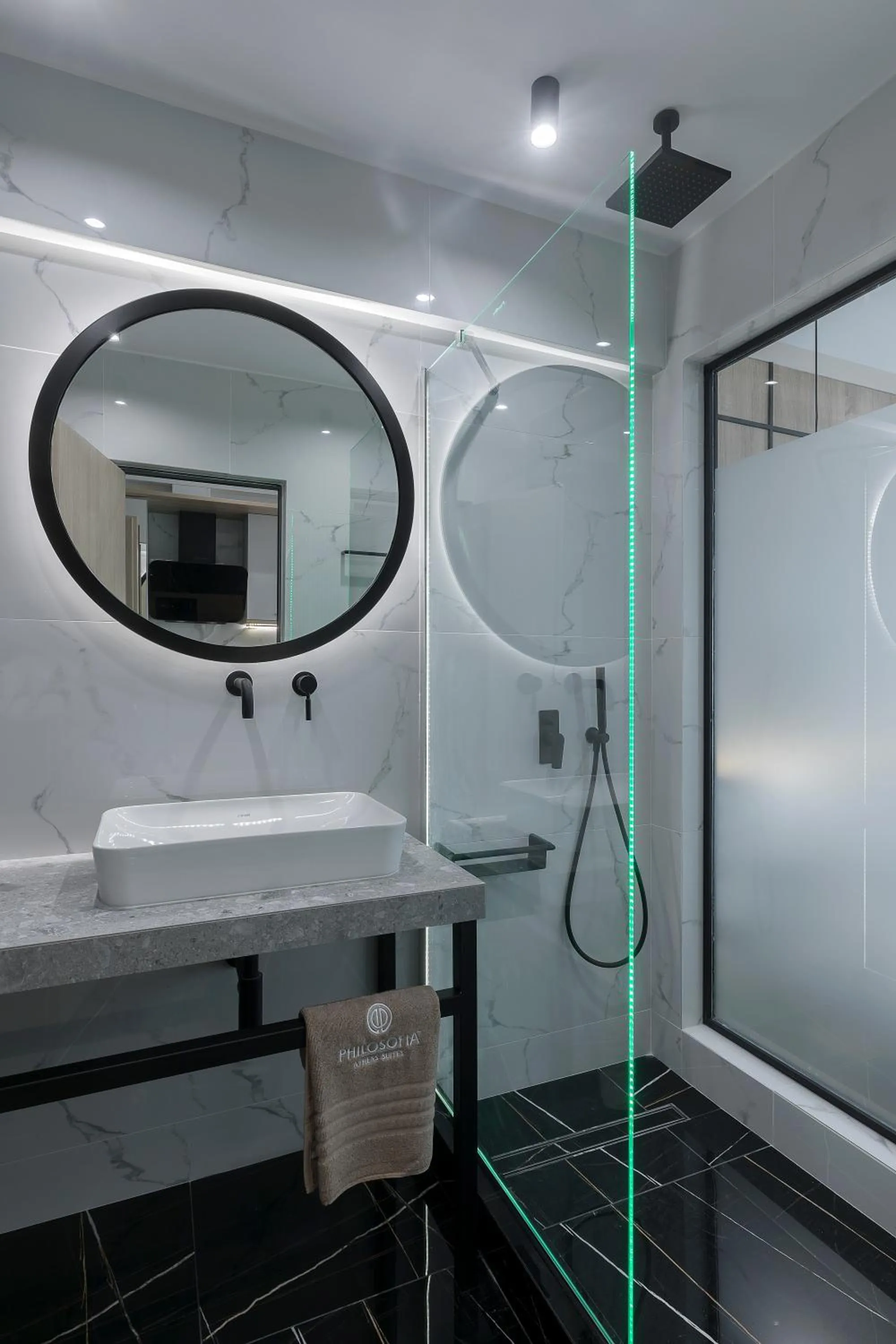 Shower in Philosofia Athens Suites