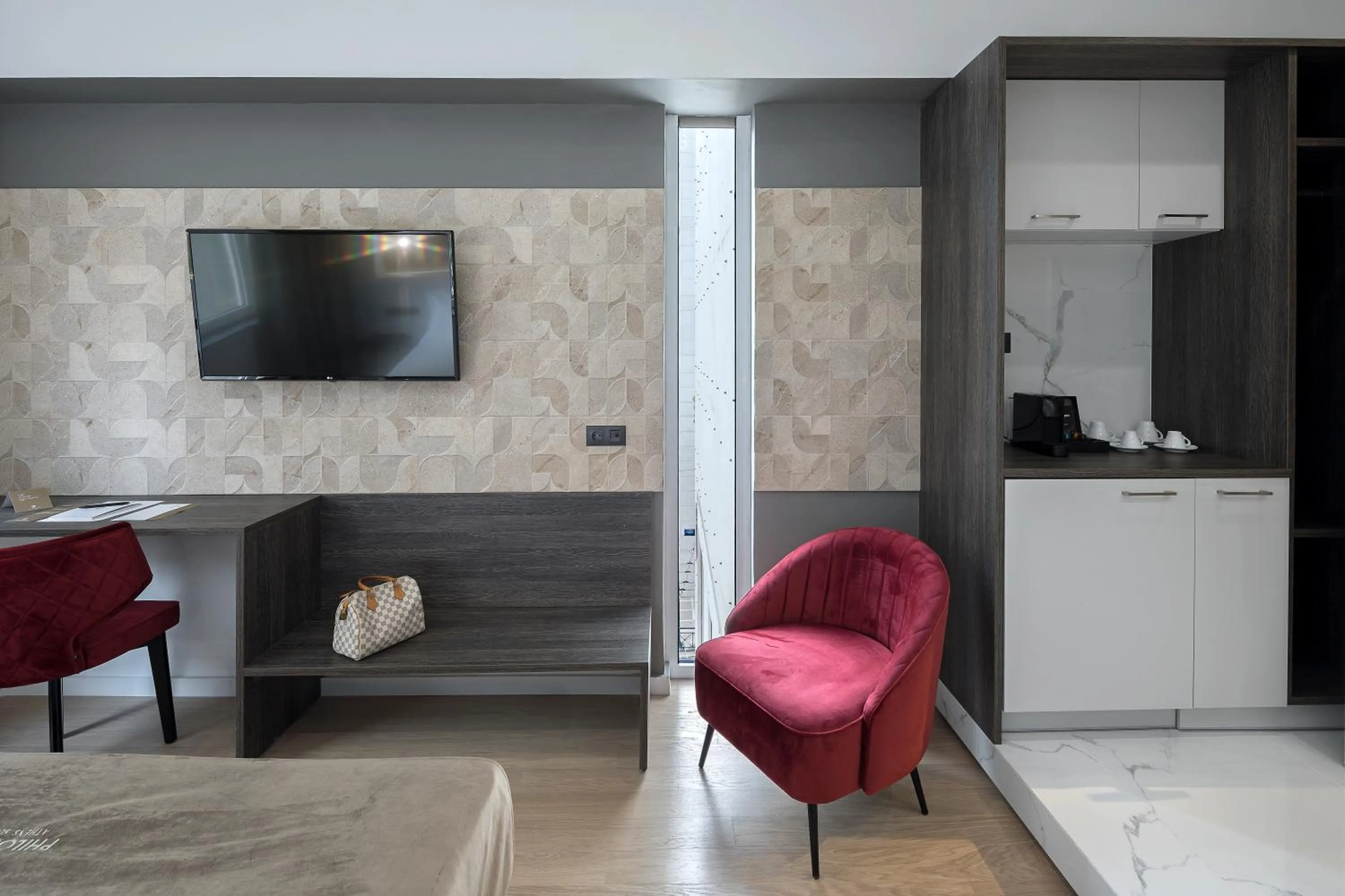 Living room in Philosofia Athens Suites