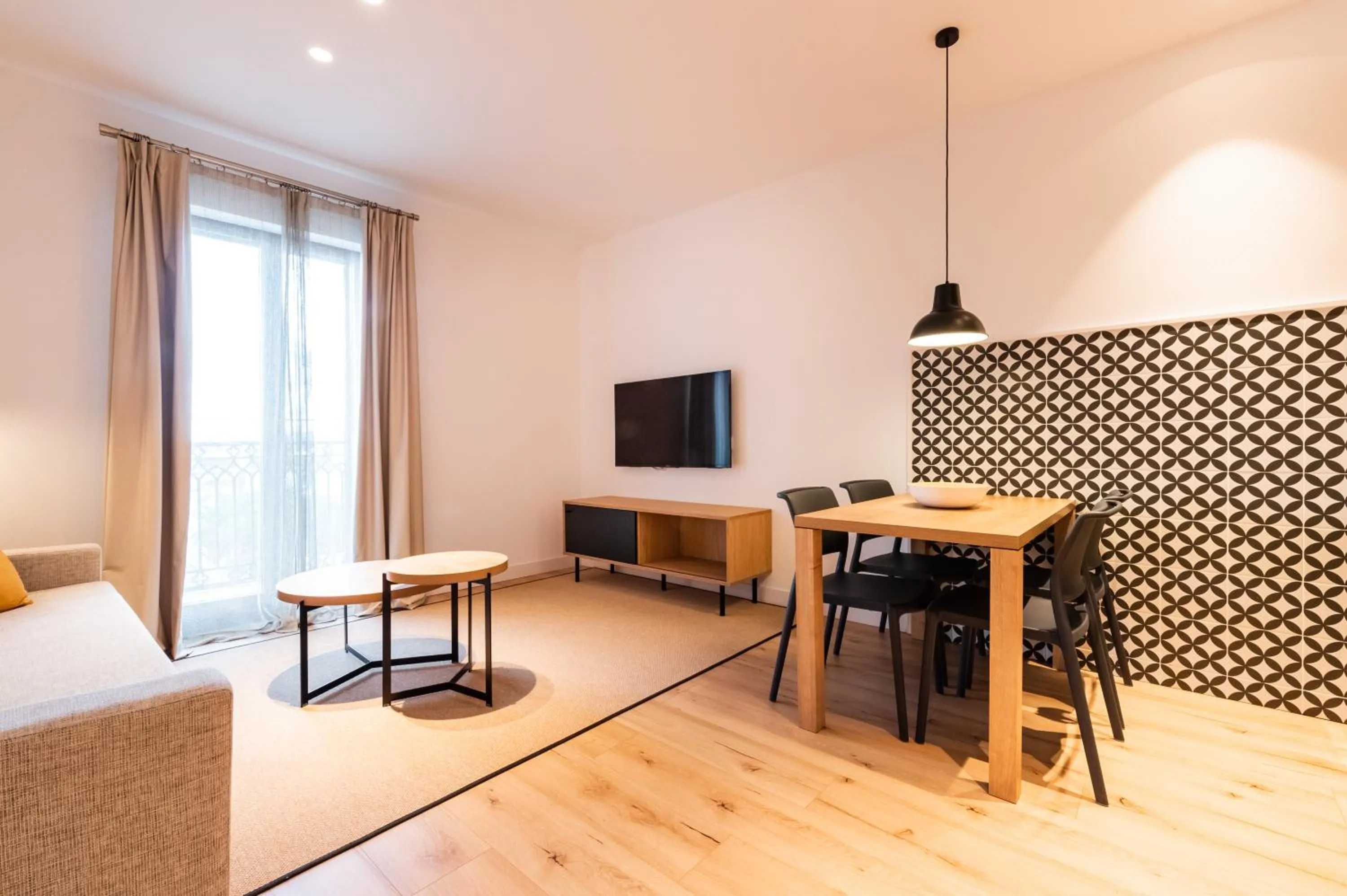 Living room in Port Plaza Apartments