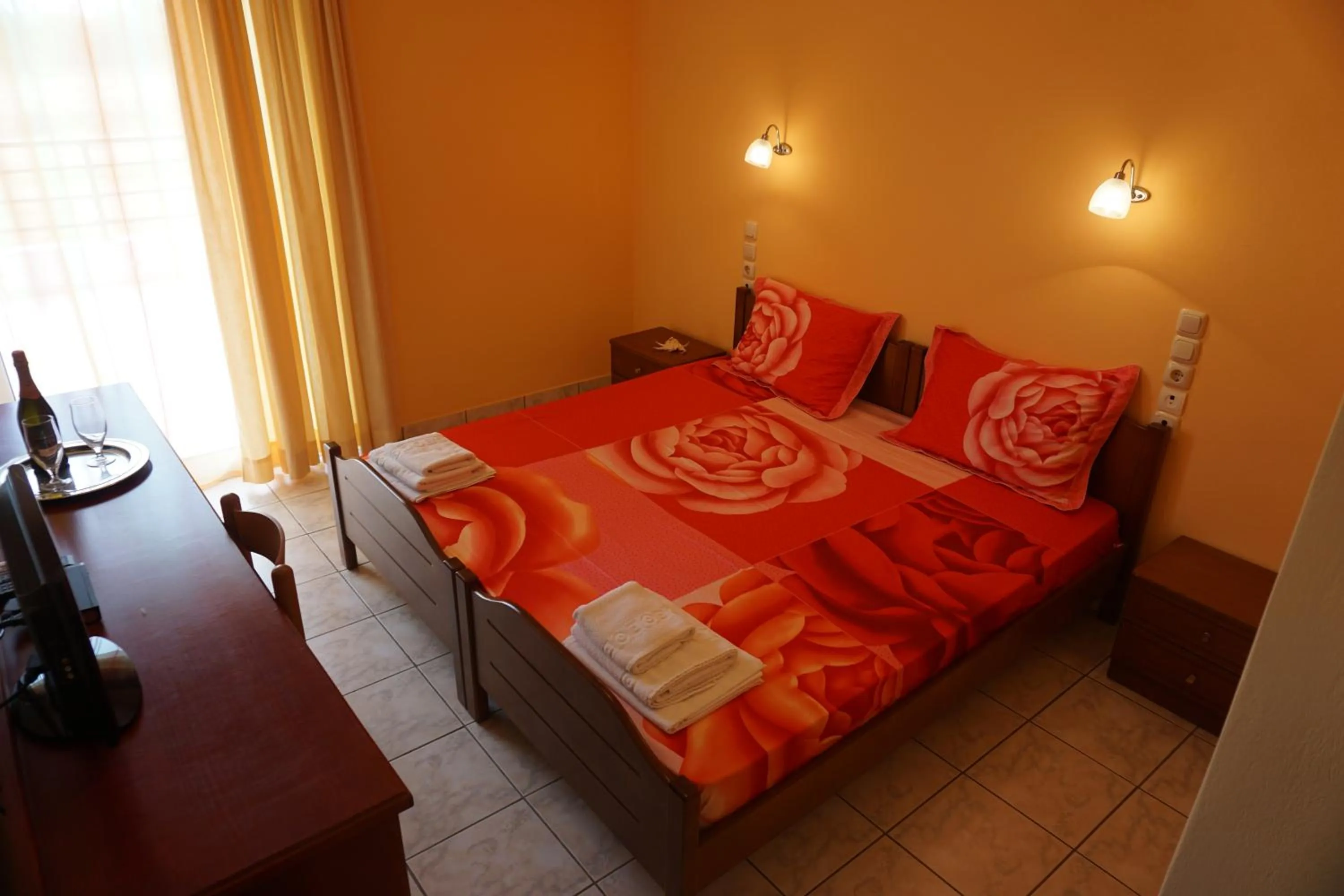 Bed in Iraklis Hotel