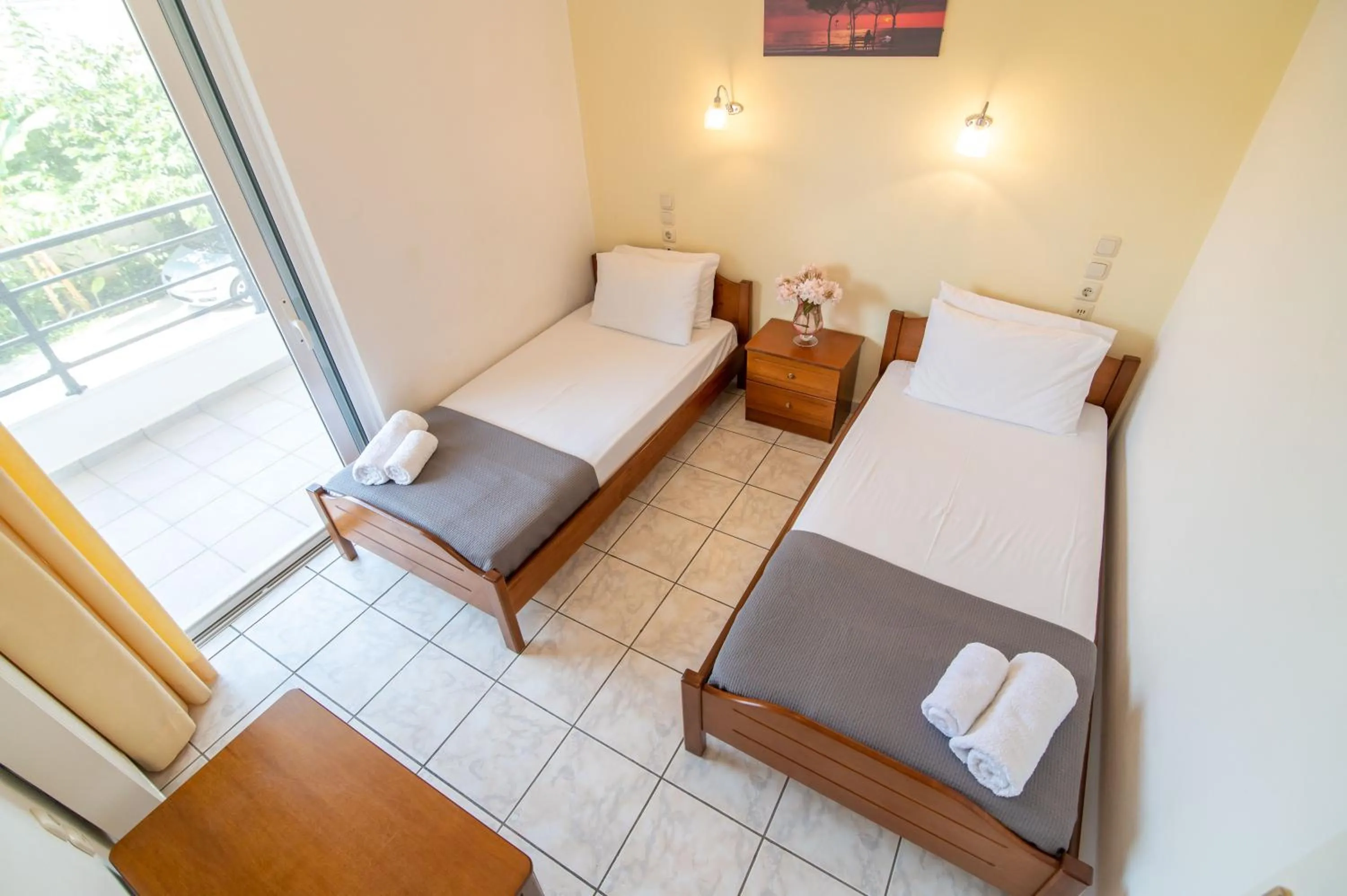 Bed in Iraklis Hotel