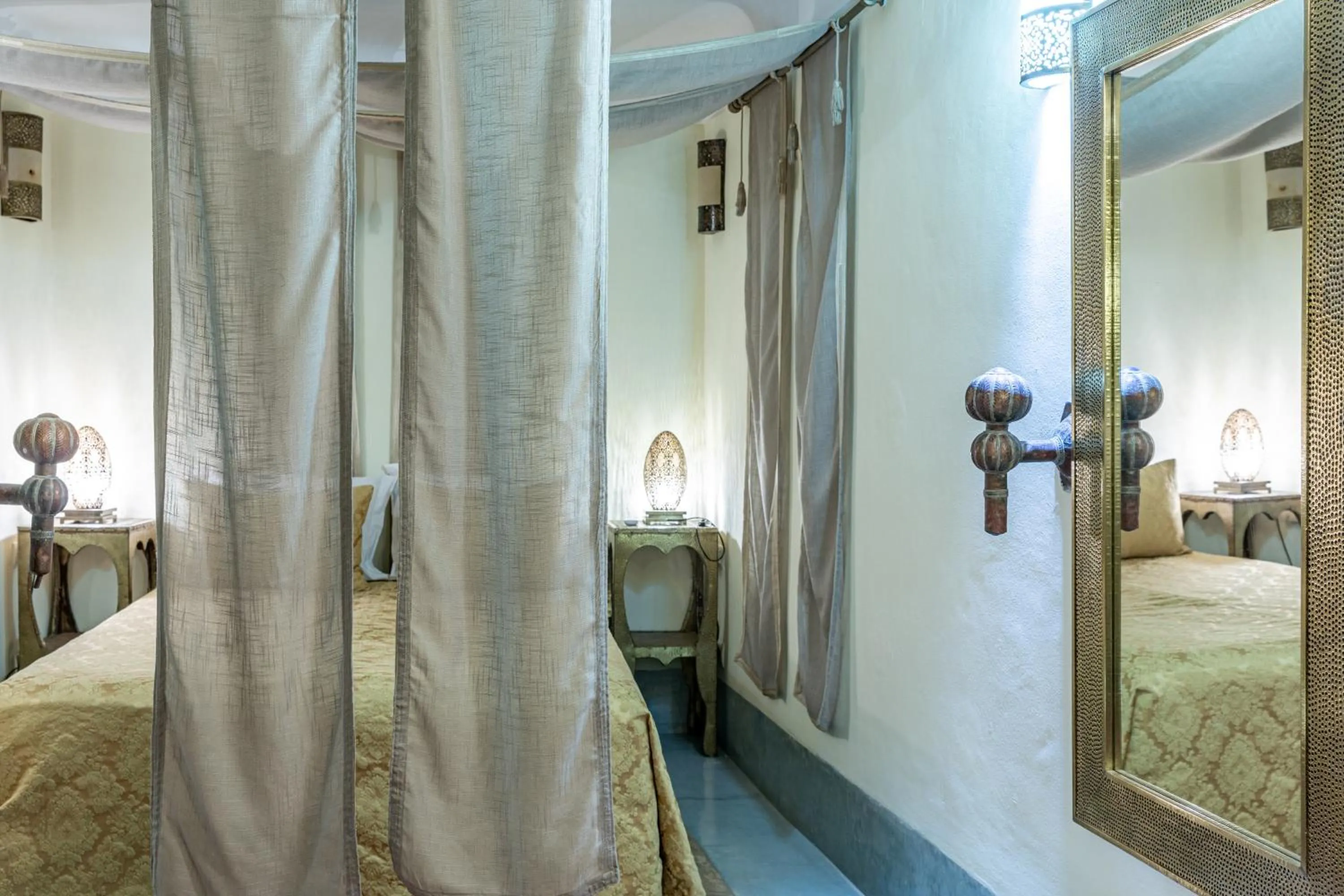 View (from property/room), Bed in Riad du Ciel Marrakech