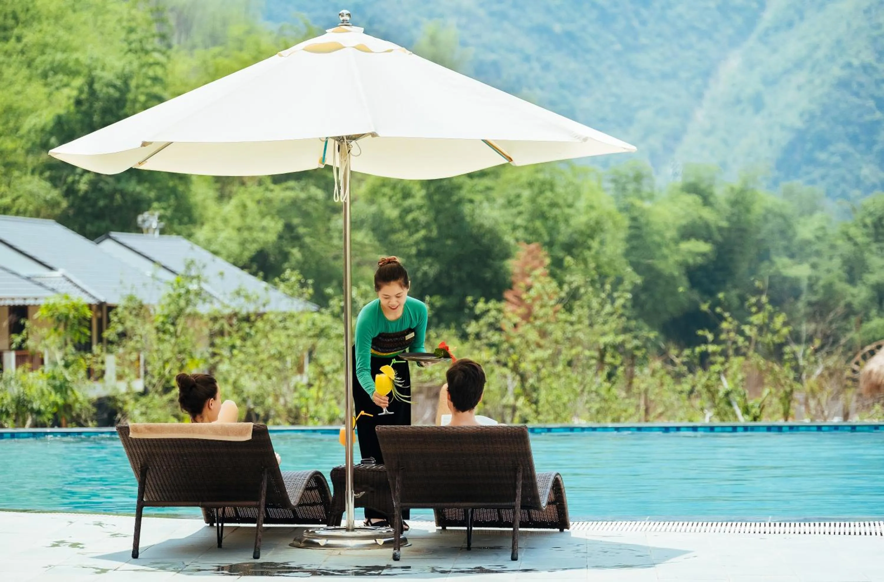 Swimming pool in Mai Chau Mountain View Resort