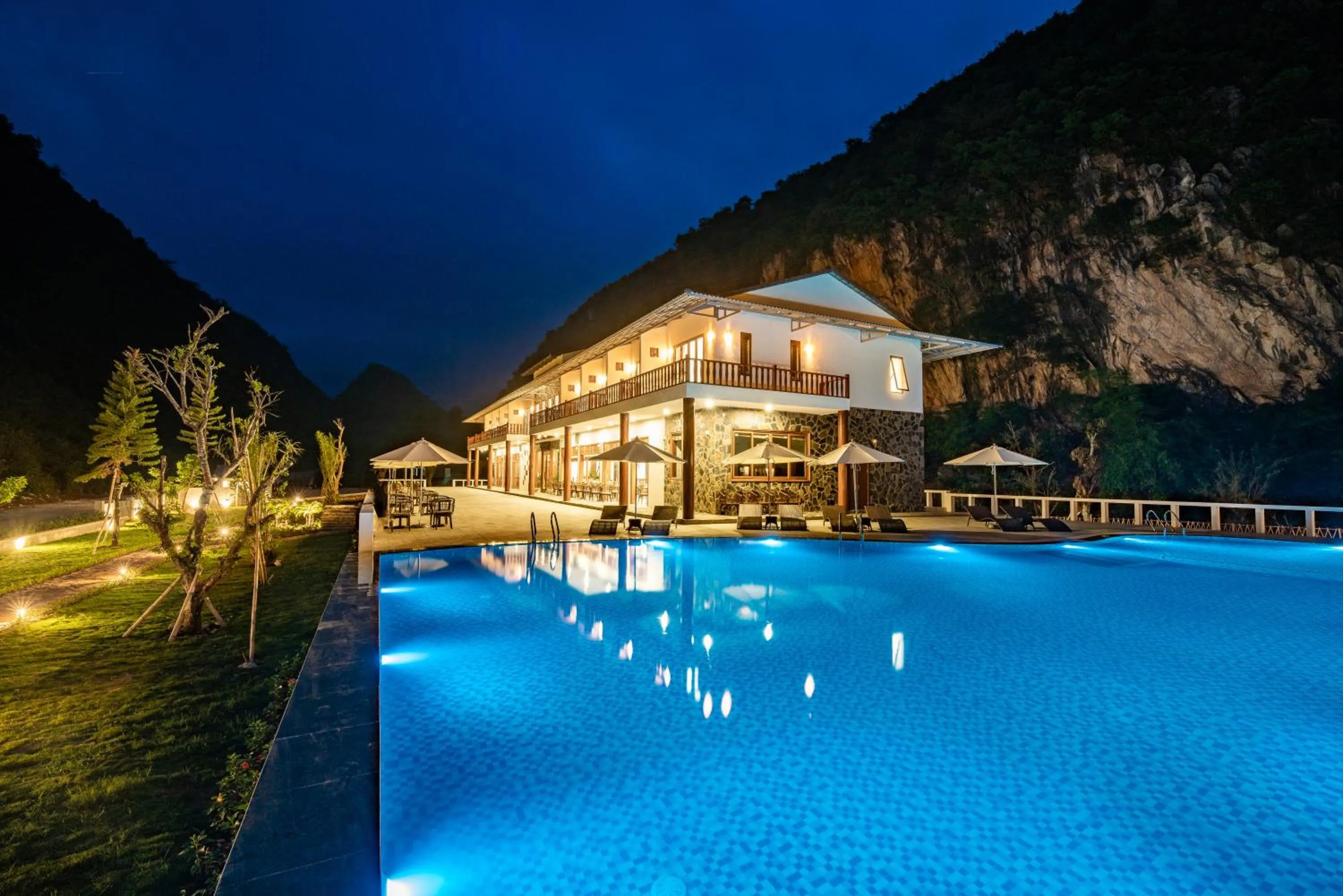 Pool view in Mai Chau Mountain View Resort